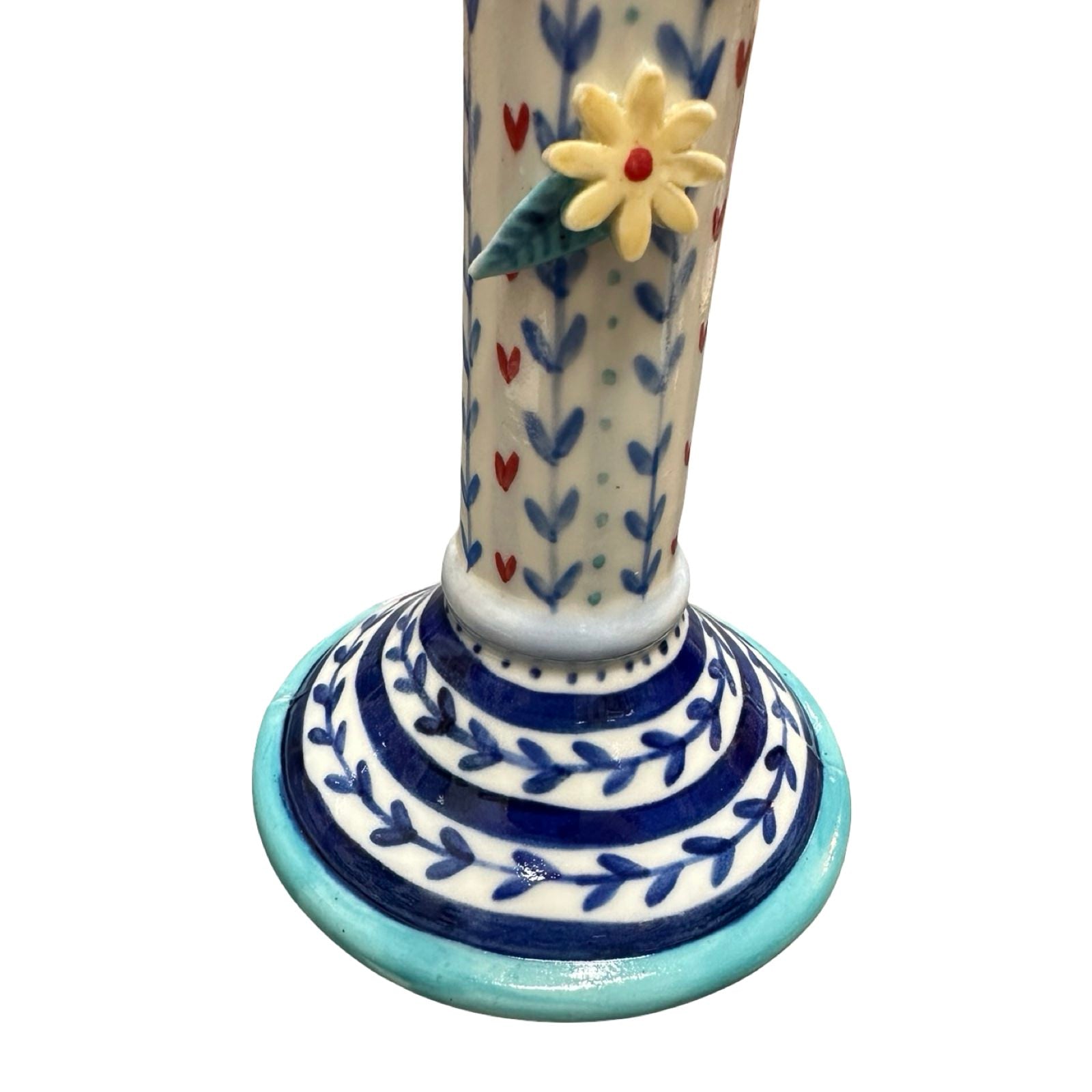 Hearts and Butterfly Porcelain Candlestick