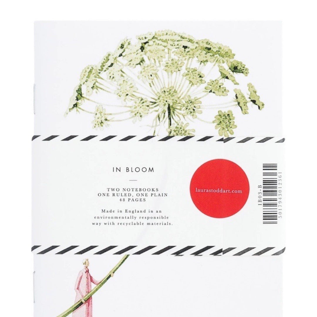 Back of notebook with a packaging band.