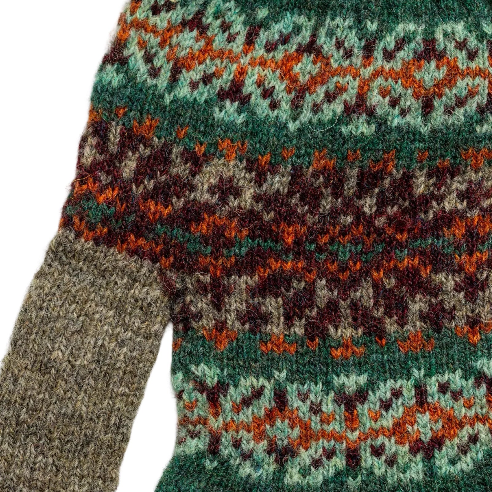These green Fairisle gloves will keep your hands warm and cosy this winter. 