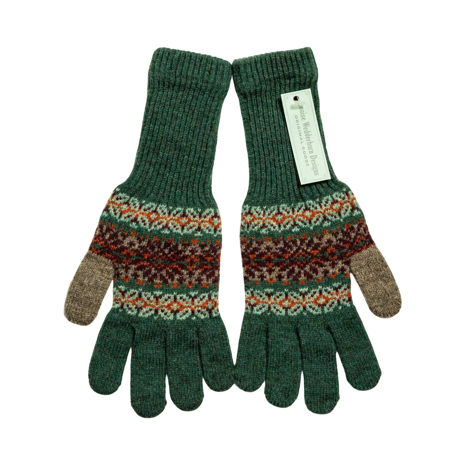 These green Fairisle gloves will keep your hands warm and cosy this winter. 