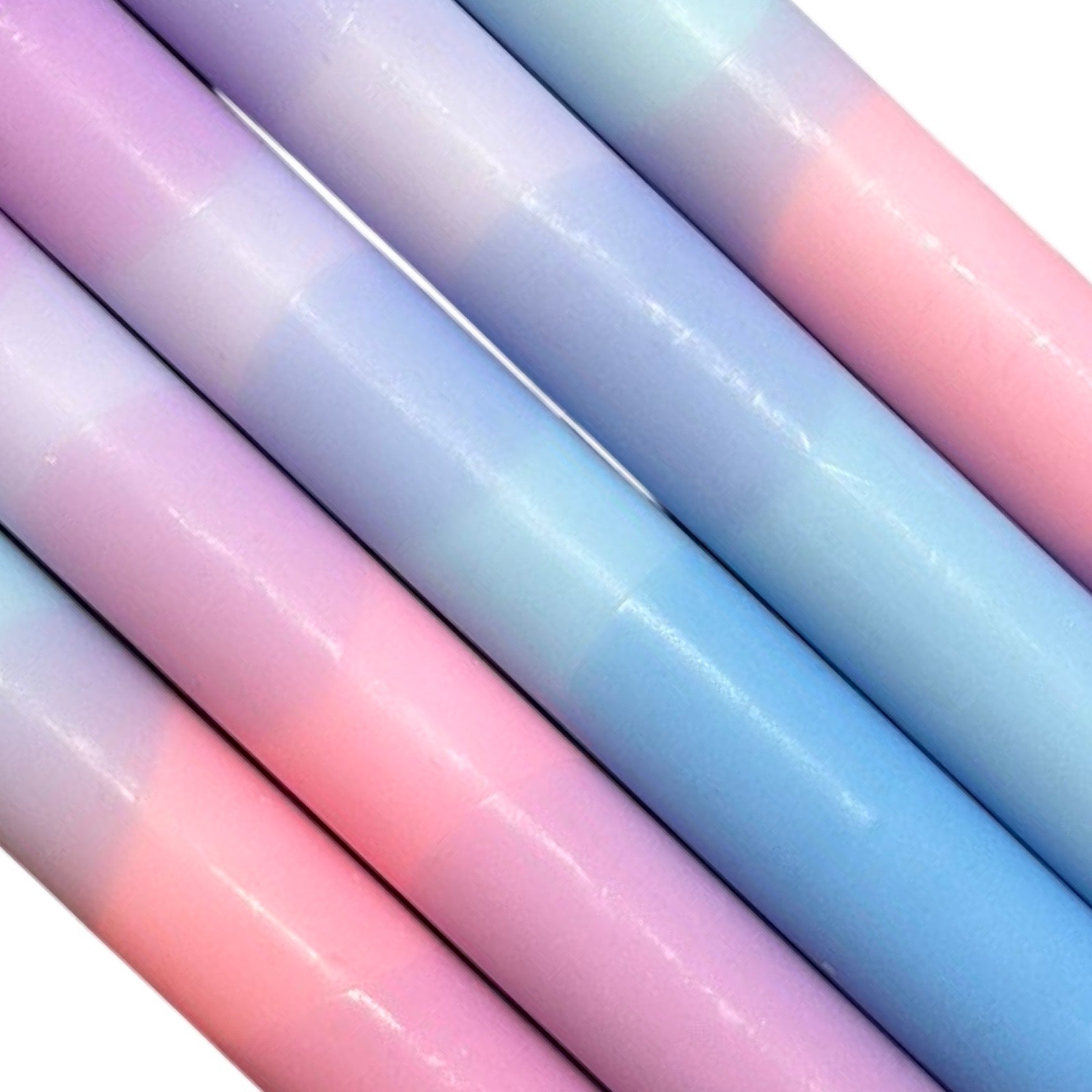 An image of five colourful candles. 