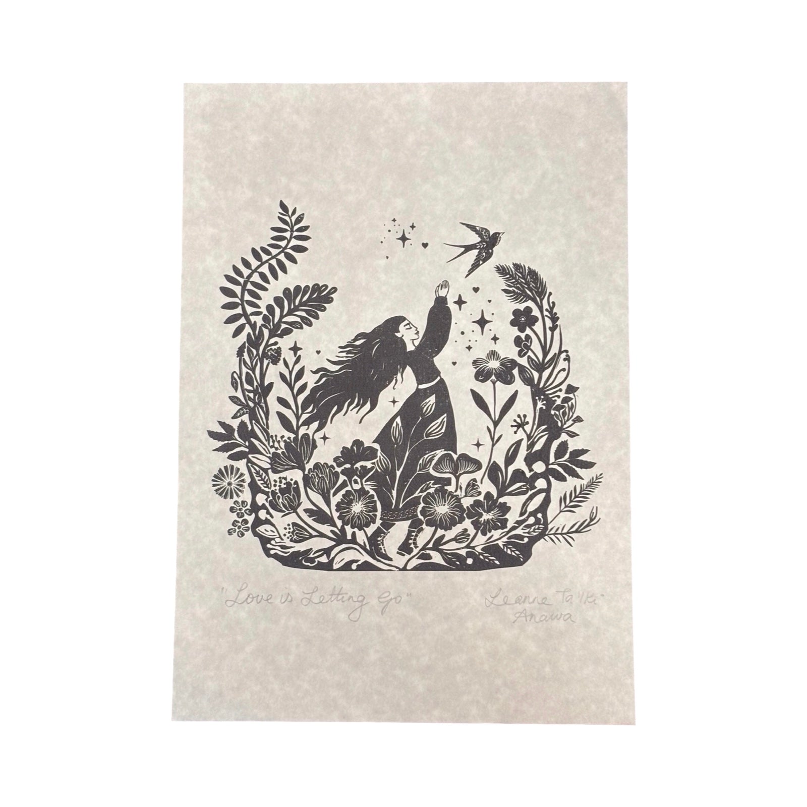 Whimsical Girl Folk Print