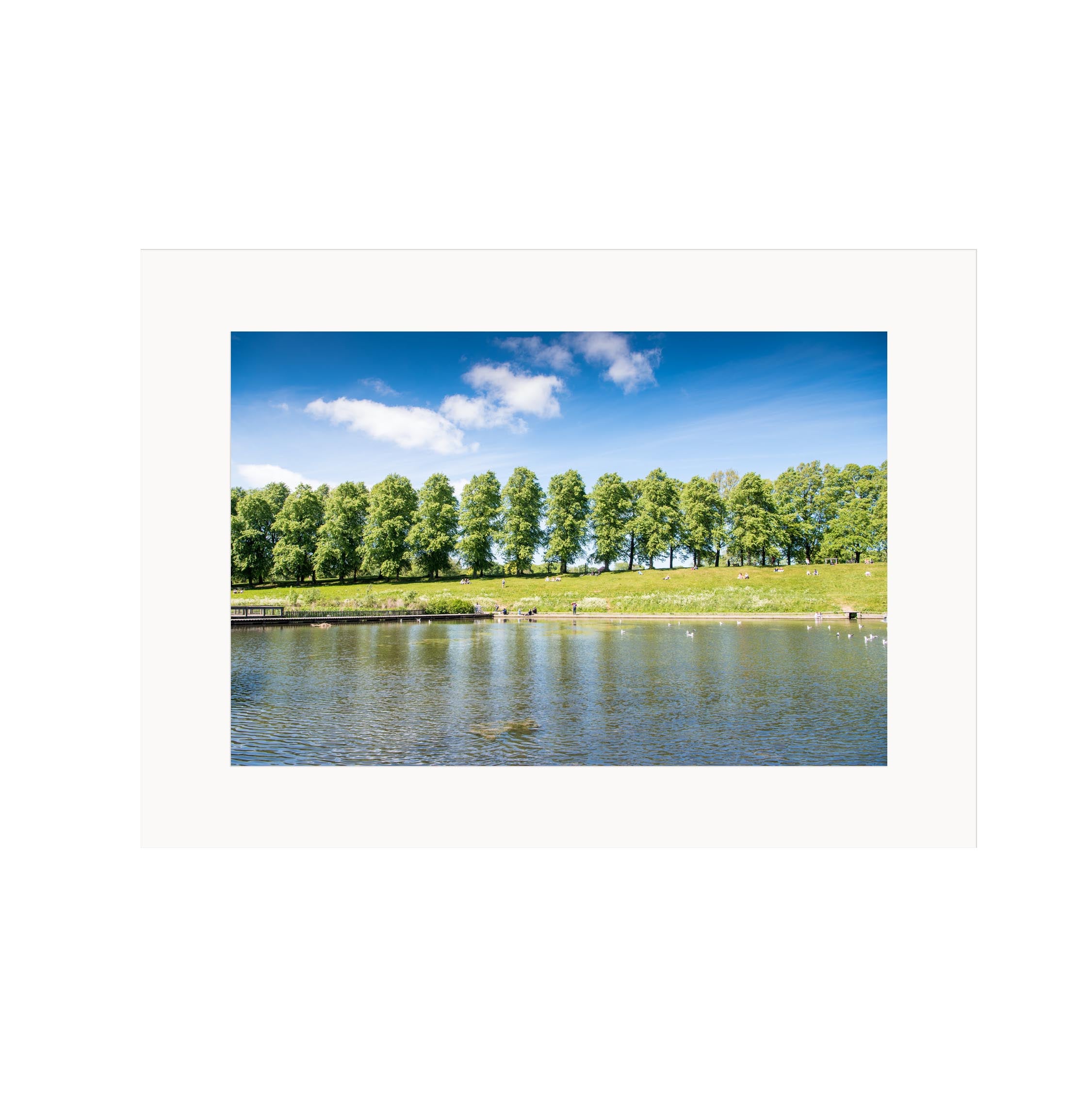 A mounted print of Inverleith Park, Edinburgh.