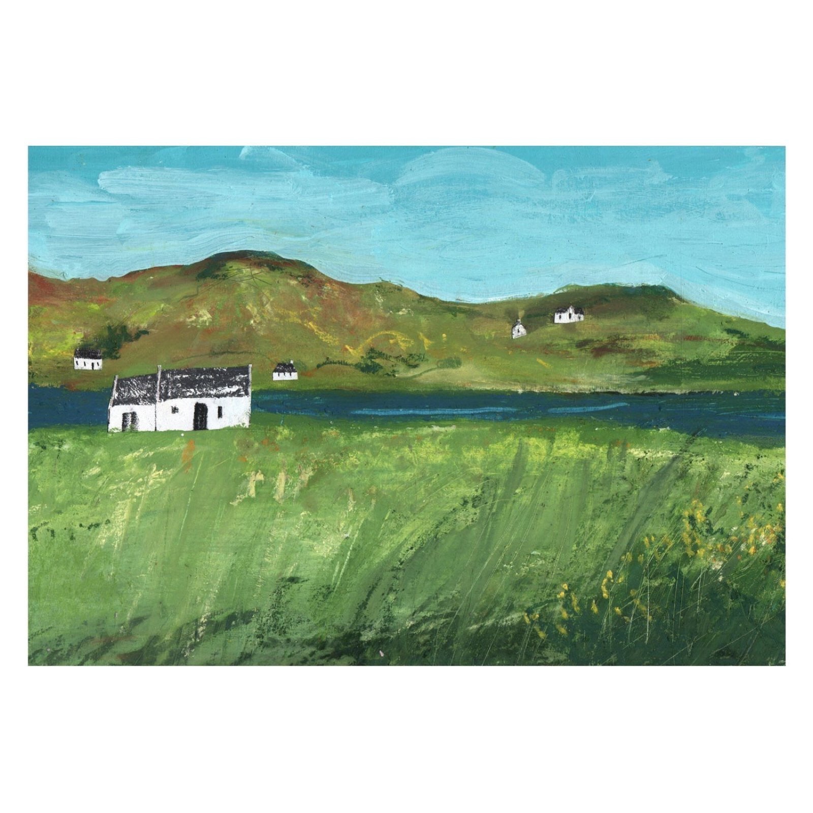 High-quality giclée print of an Isle of Sky croft near Dunvegan taken from an original painting, printed onto 300gsm paper.