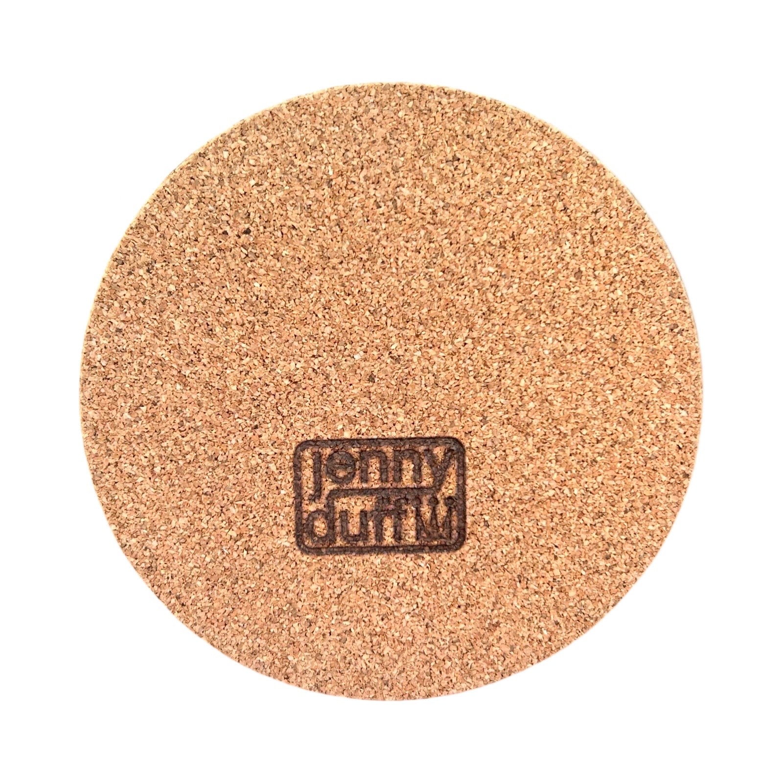 Jenny Duff round coaster back.