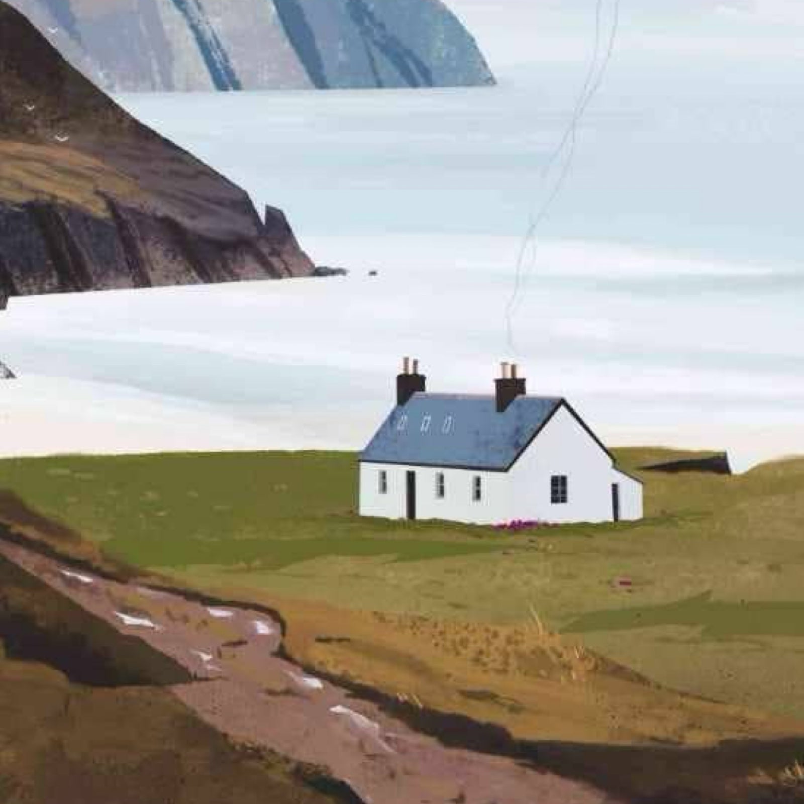 Card featuring the beautiful view of 'Kearvaig Bothy' in the Scottish Highlands.