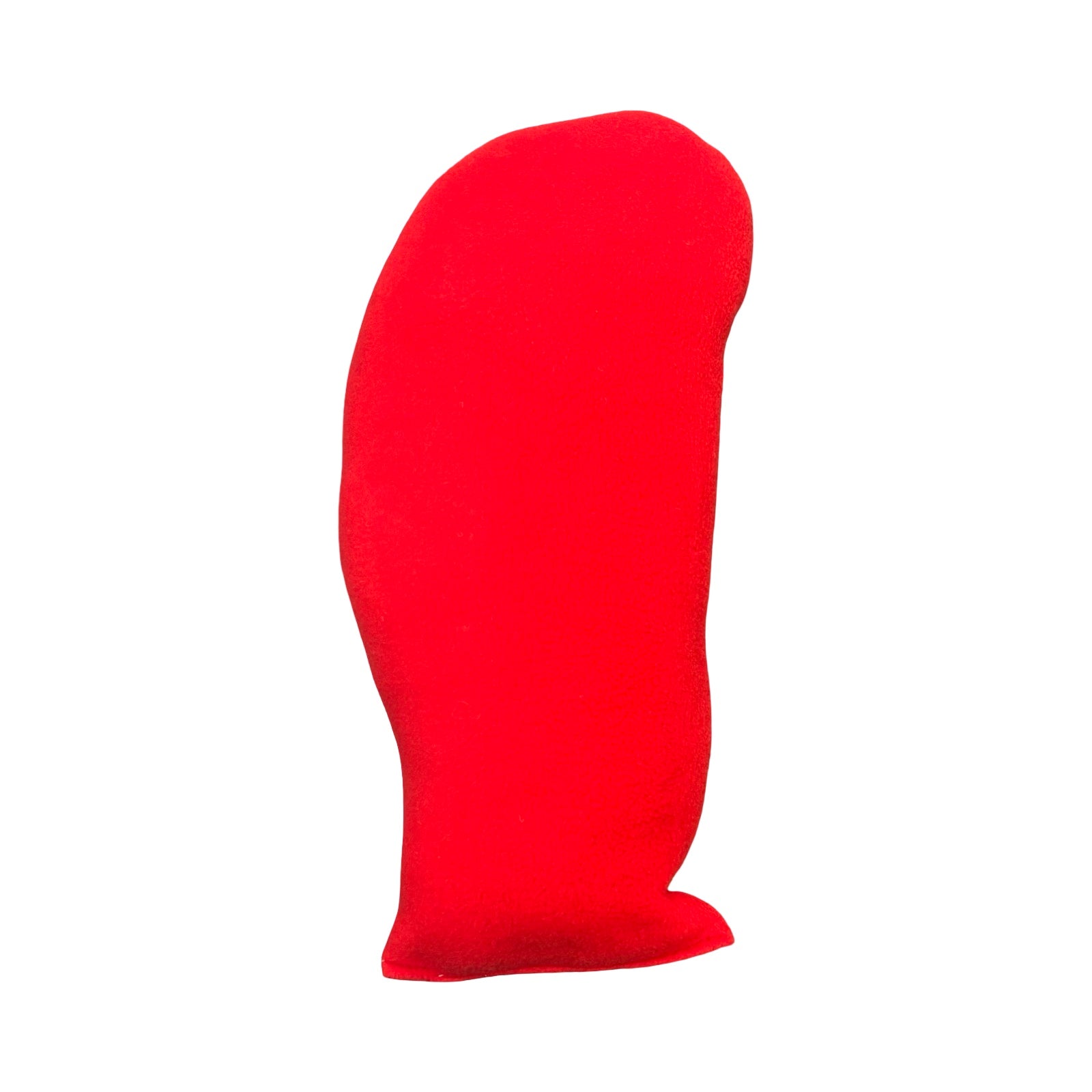 Red cushion on a white background.