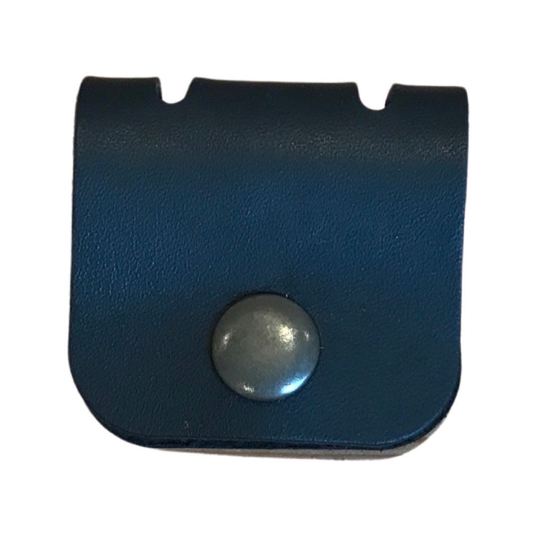 Leather cable organiser in black.