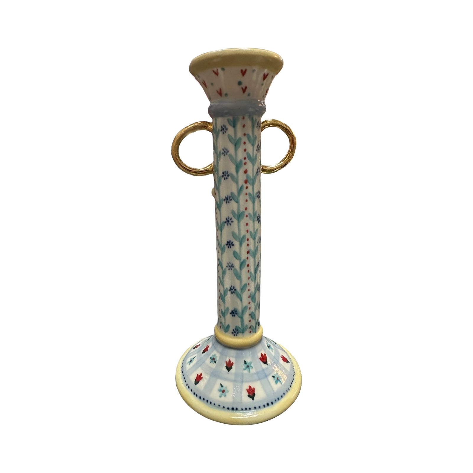Leaves and Flowers Porcelain Candlestick