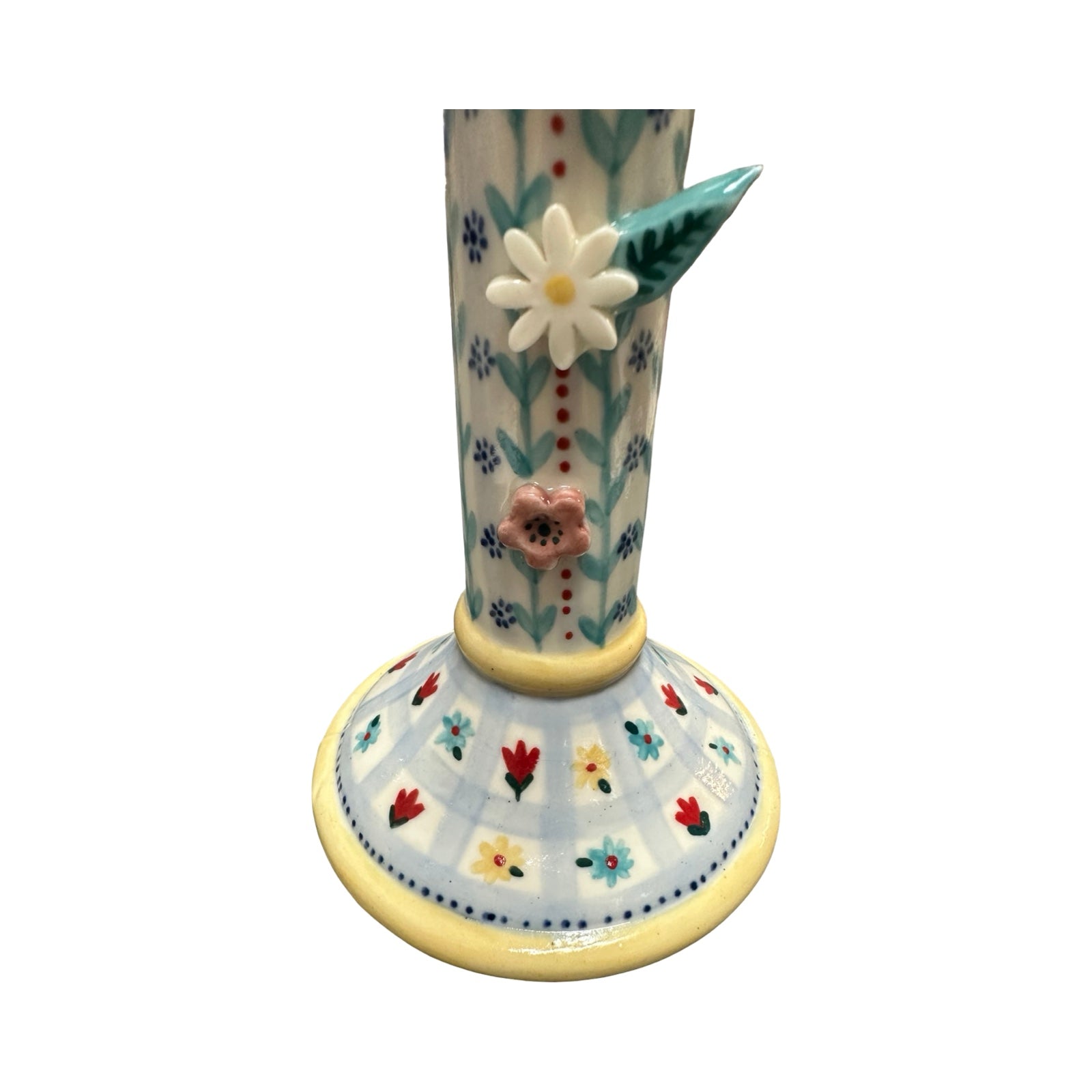 Leaves and Flowers Porcelain Candlestick