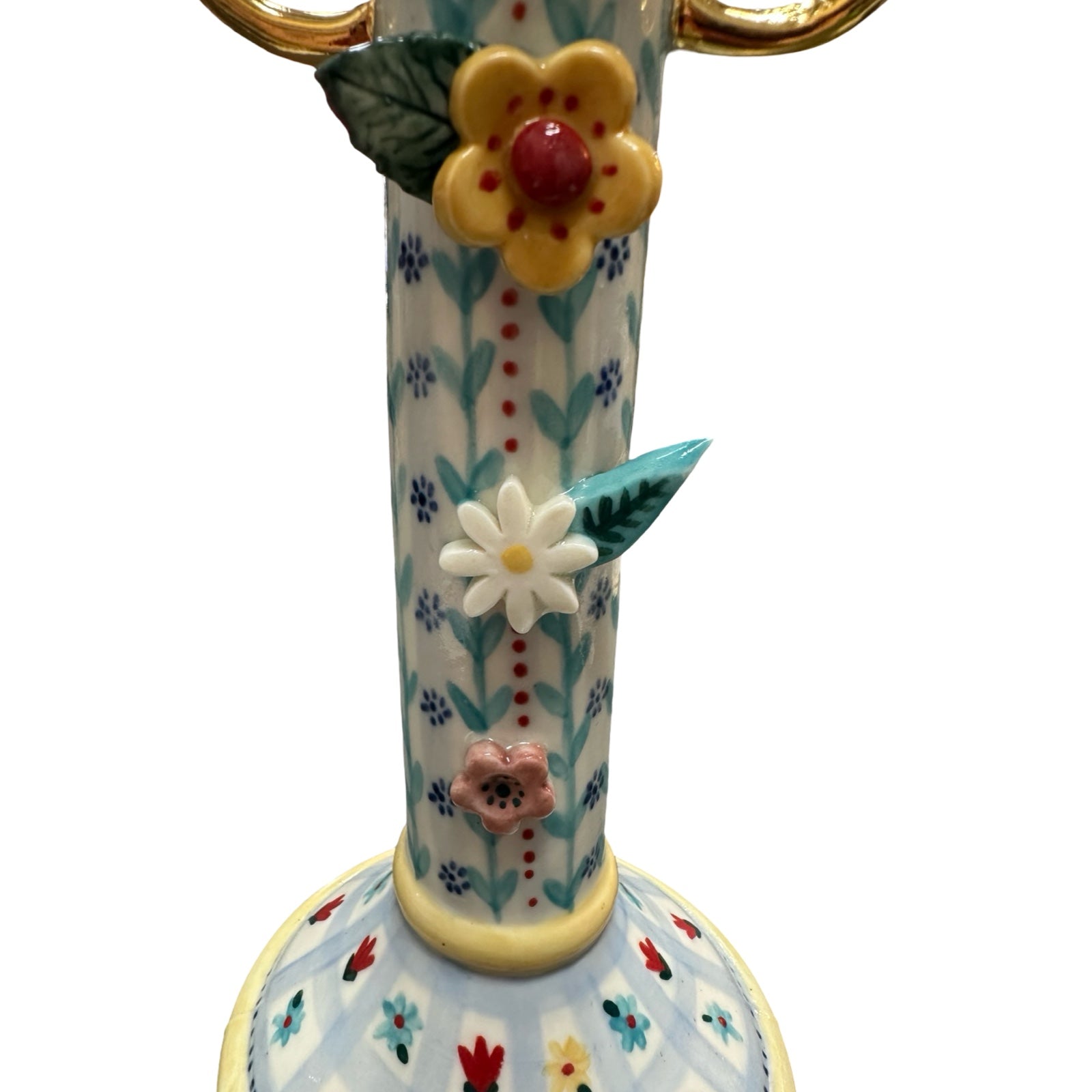 Leaves and Flowers Porcelain Candlestick