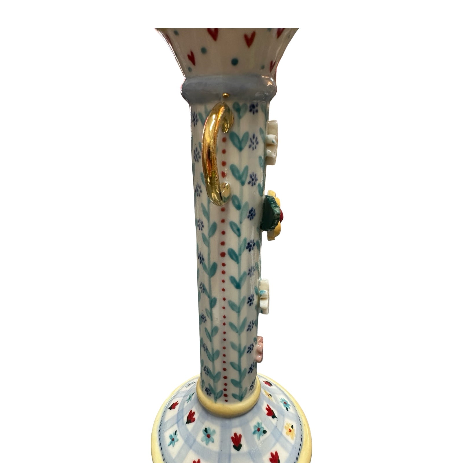 Leaves and Flowers Porcelain Candlestick