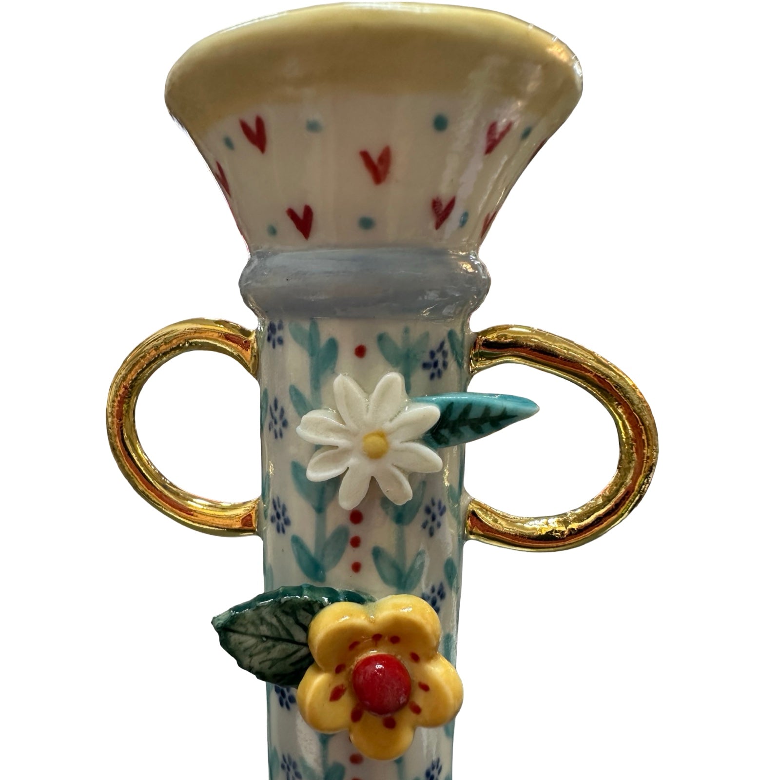 Leaves and Flowers Porcelain Candlestick
