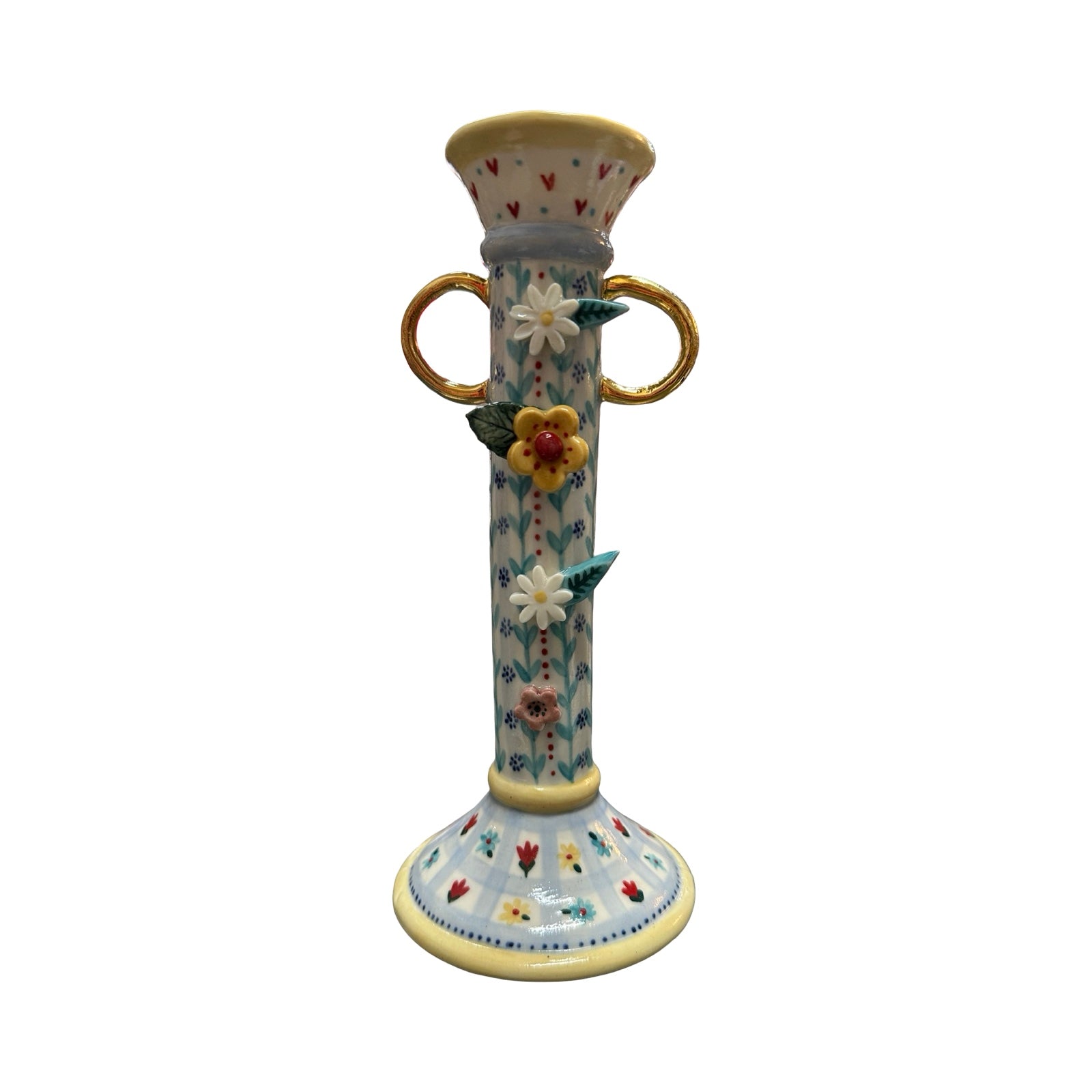 Leaves and Flowers Porcelain Candlestick