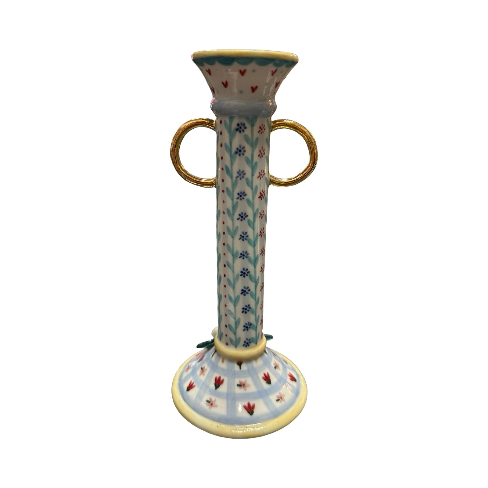 Leaves and Roses Porcelain Candlestick