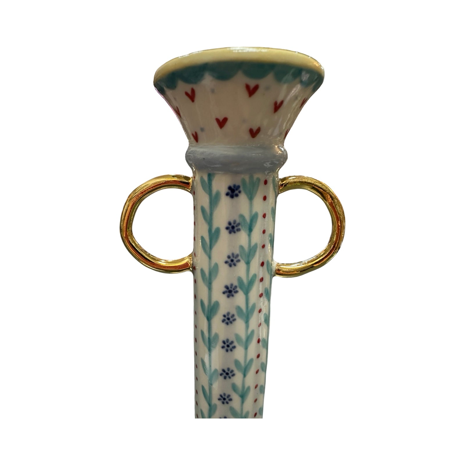 Leaves and Roses Porcelain Candlestick