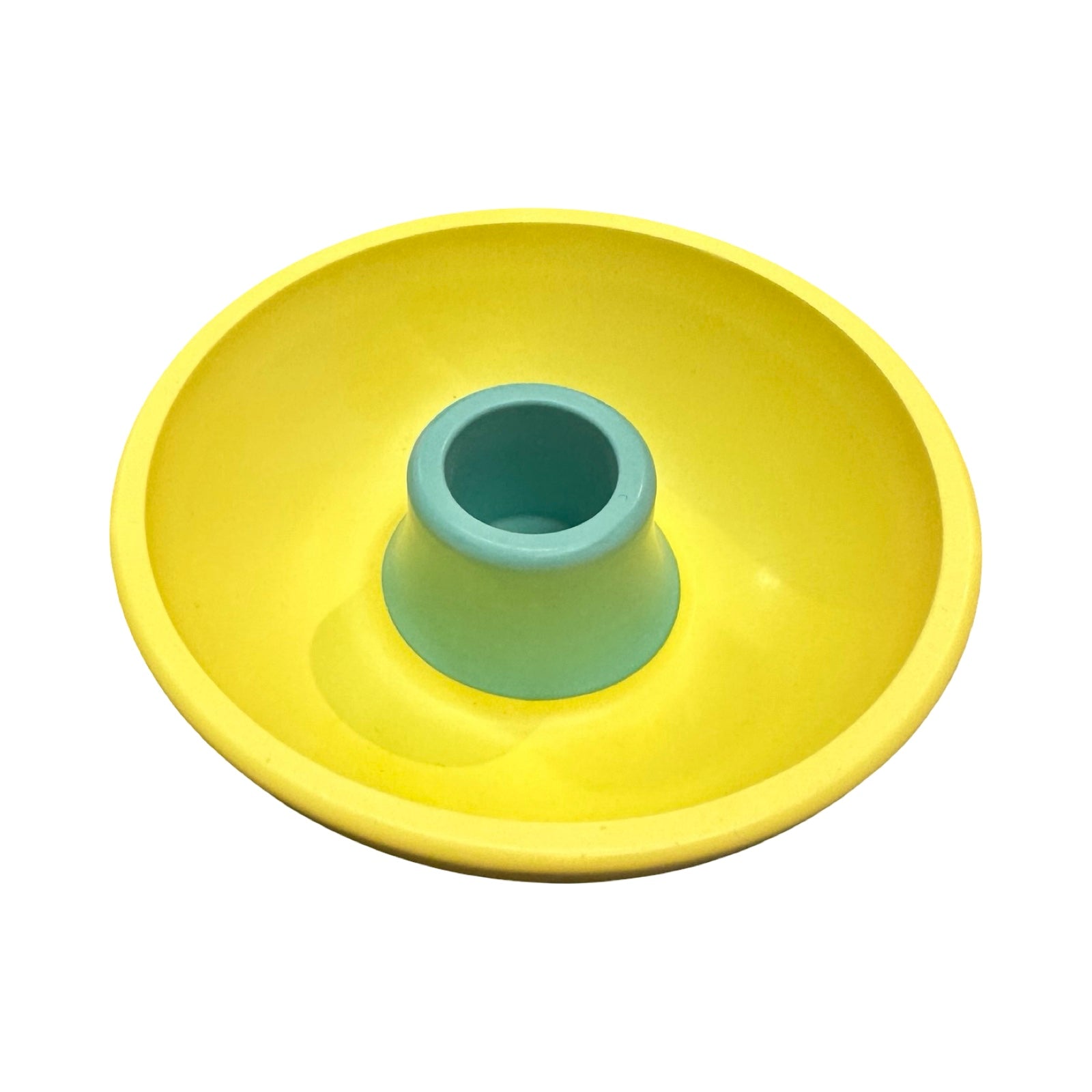 Lemon and turquoise candle holder.