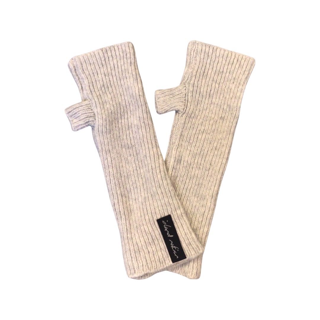 Light Grey Wool Wrist Warmers.
