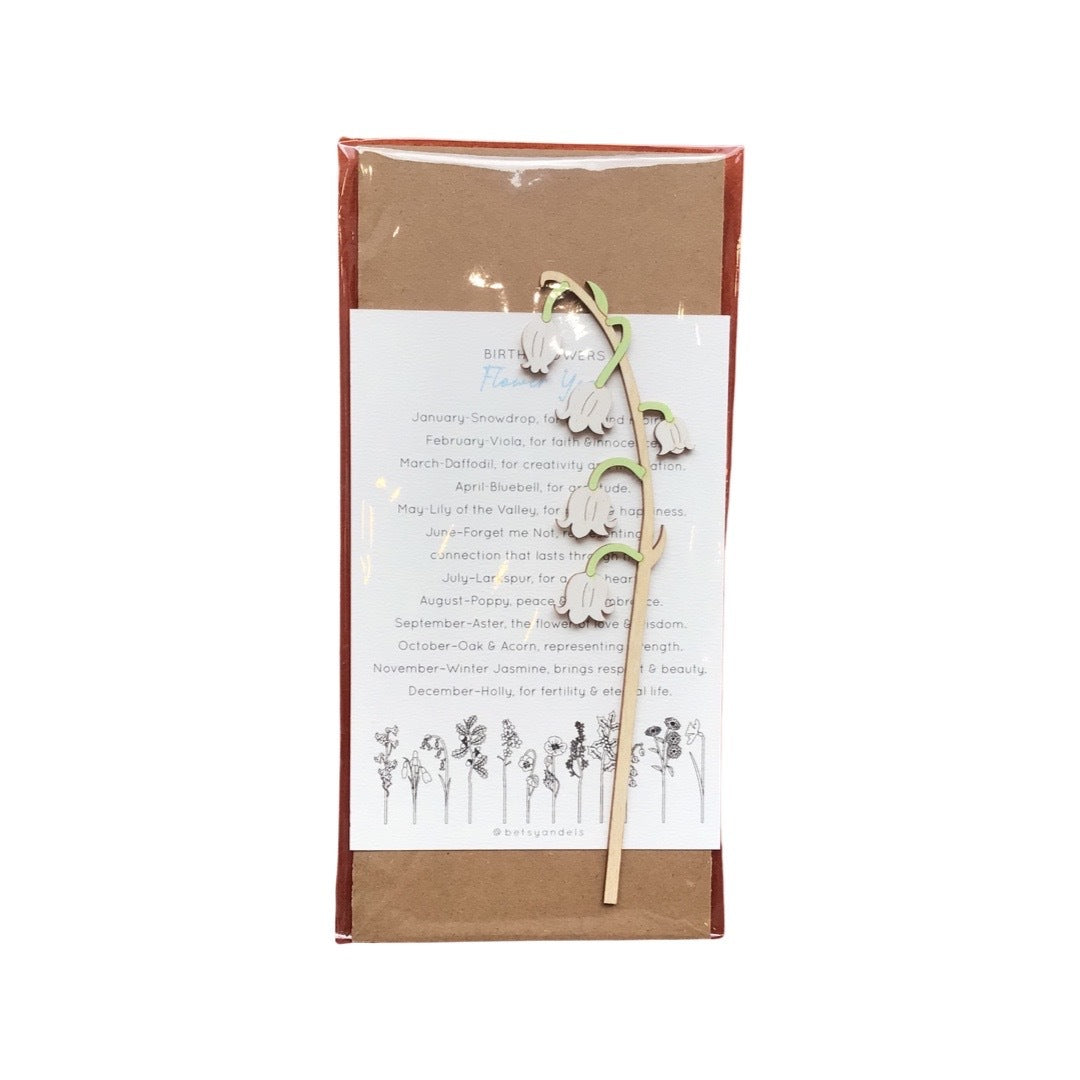 Packaged single lily of the valley flower wooden stem with white flowers