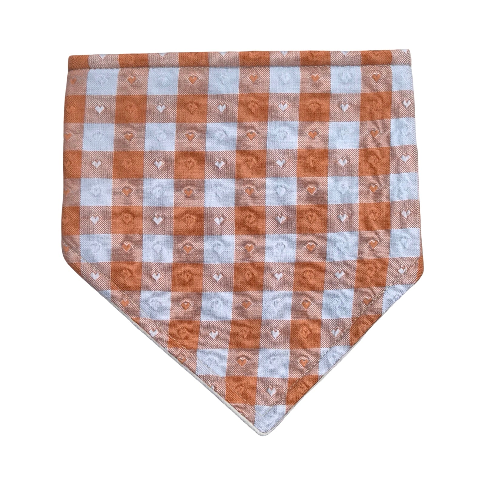 Love Heart Checked Bandana Bib