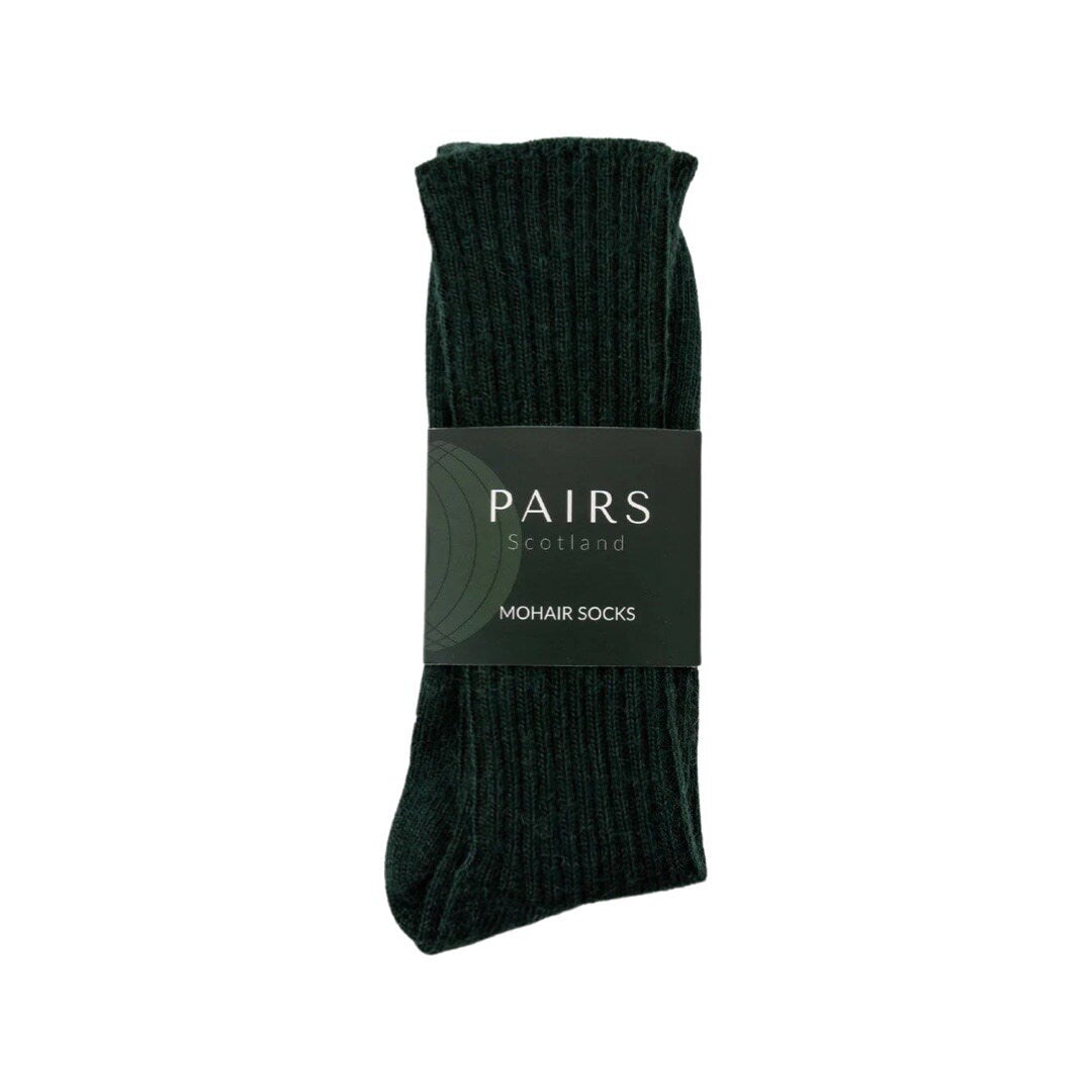 Mohair socks in green.