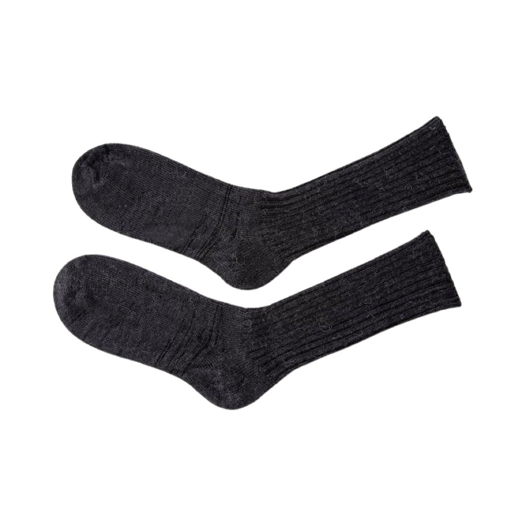 Pair of grey mohair socks.