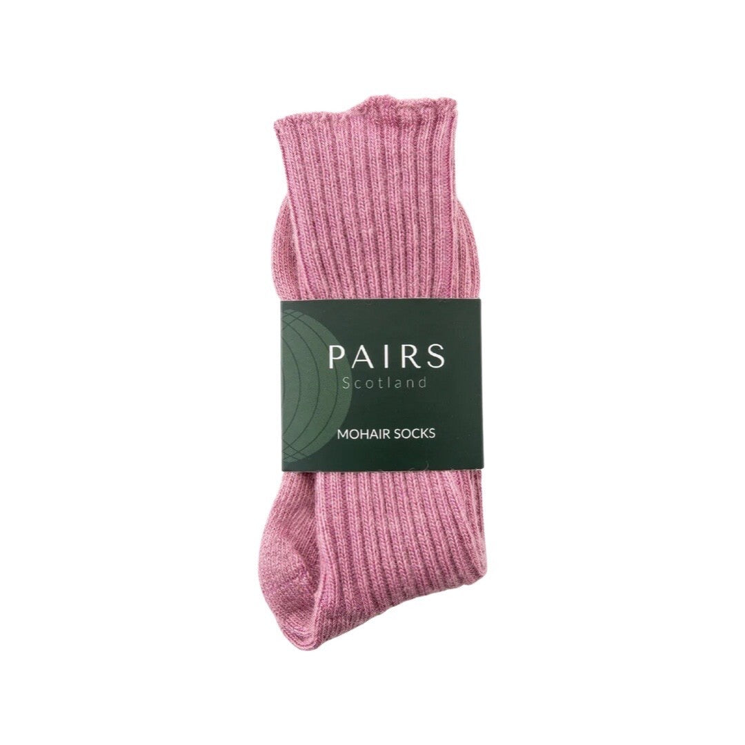 Mohair socks in pink.