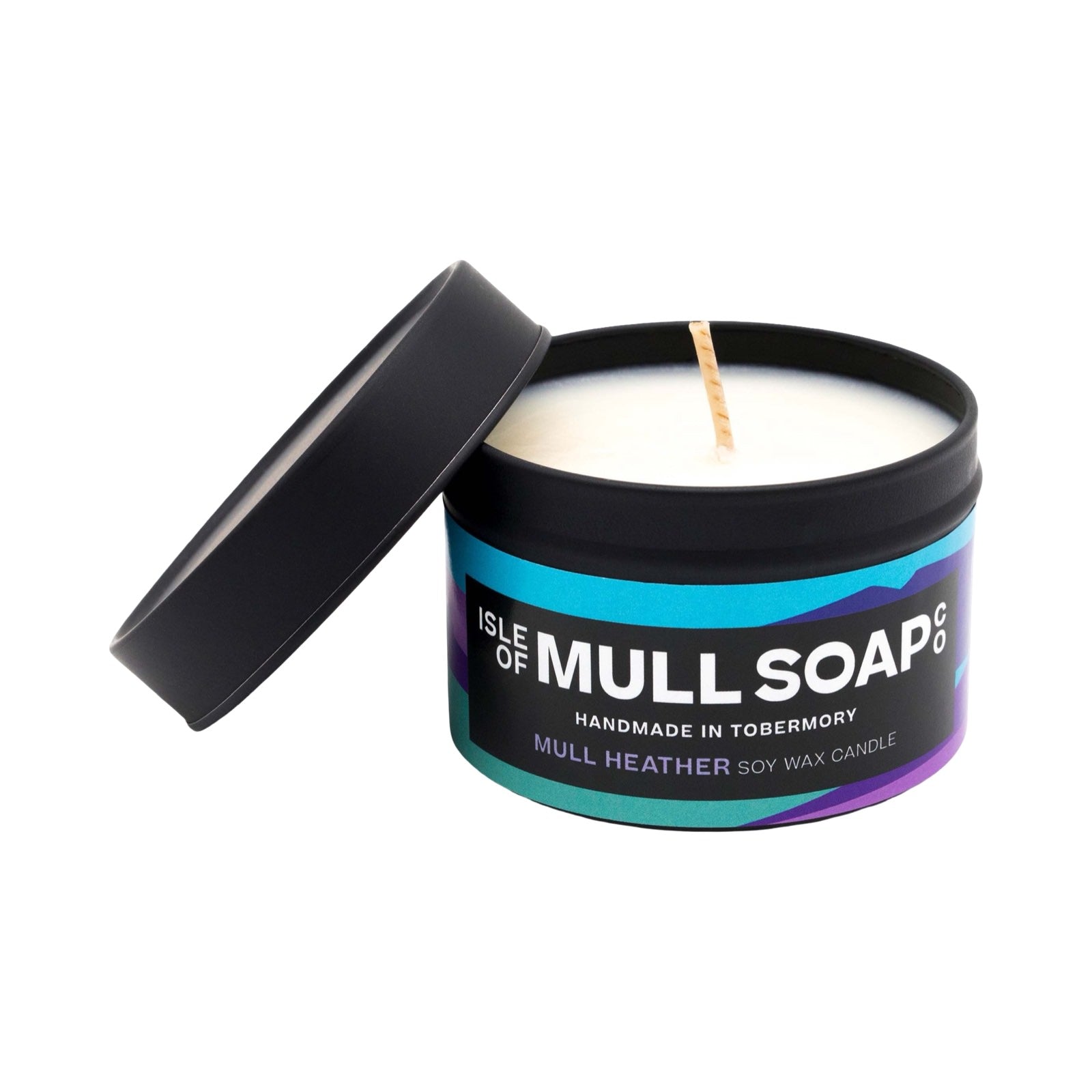 This Mull heather soy wax candle has a scent that transports you to a lavender-filled Scottish hillside. 