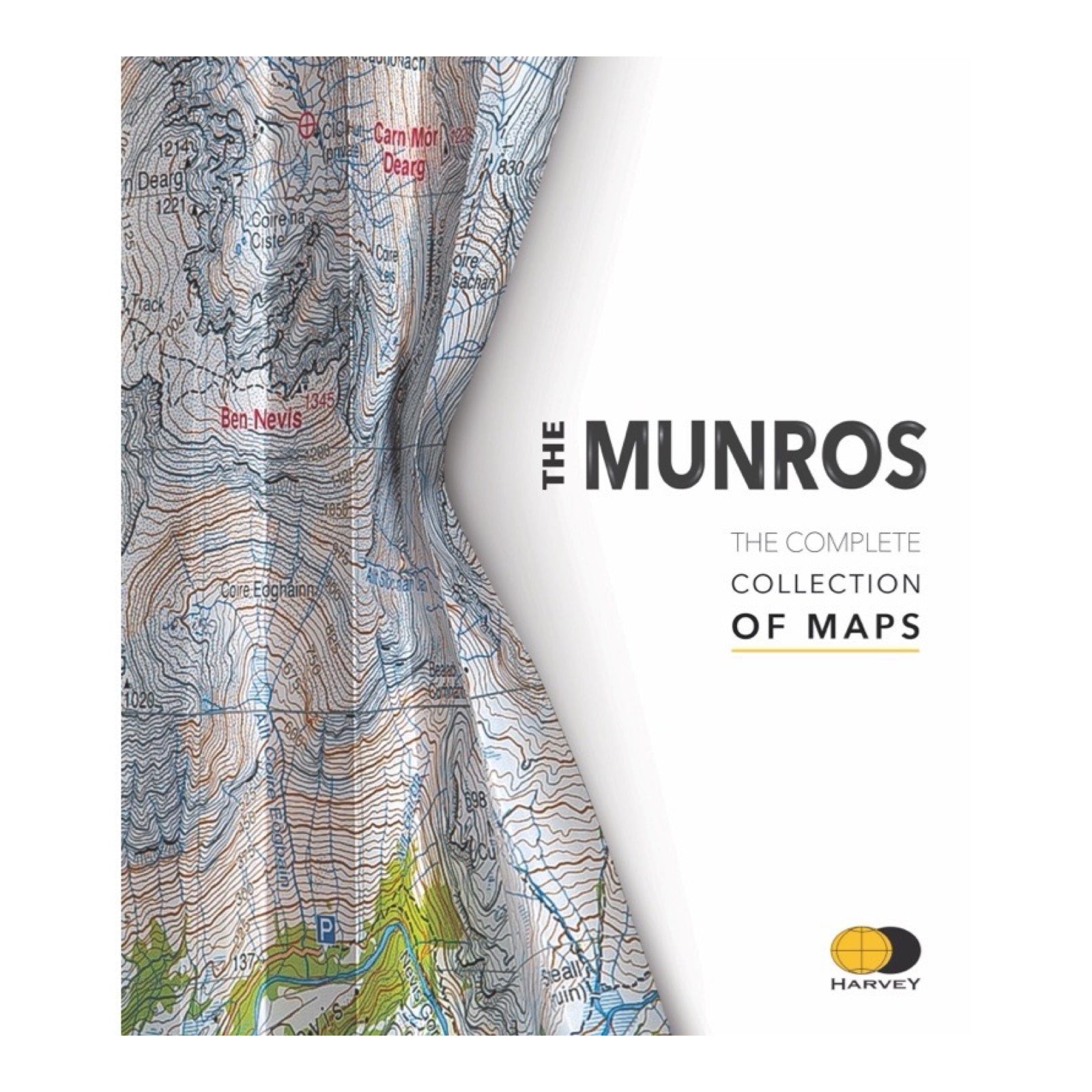 The front cover of The Munros map book showing a squeezed OS map.