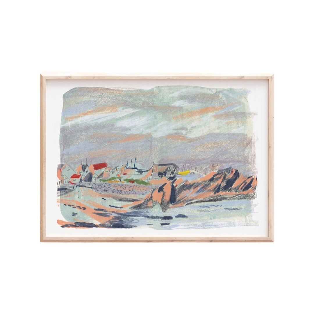 A4 illustrated print of North Berwick.