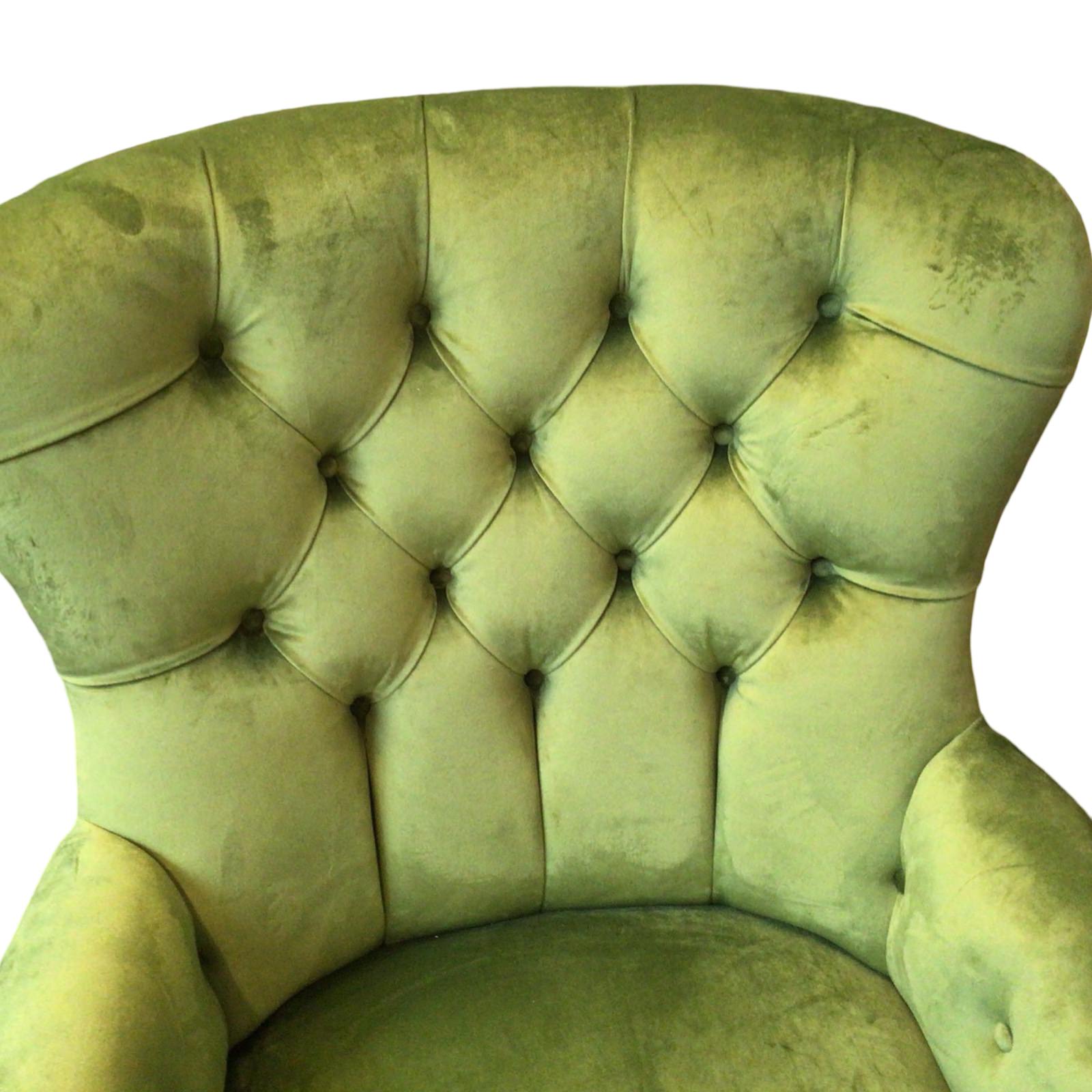 Button Back Plain Velvet Occasional Armchair