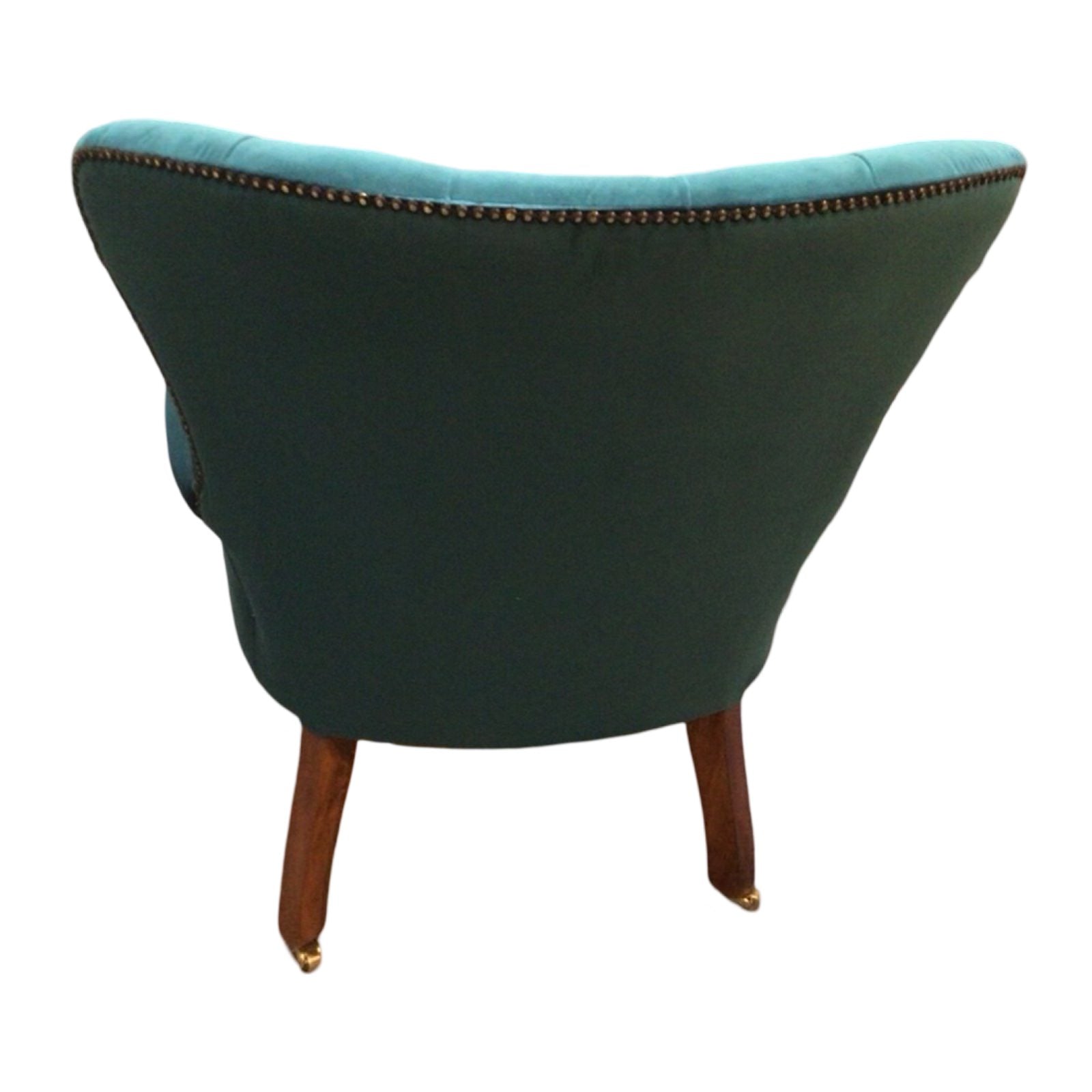 Button Back Plain Velvet Occasional Armchair