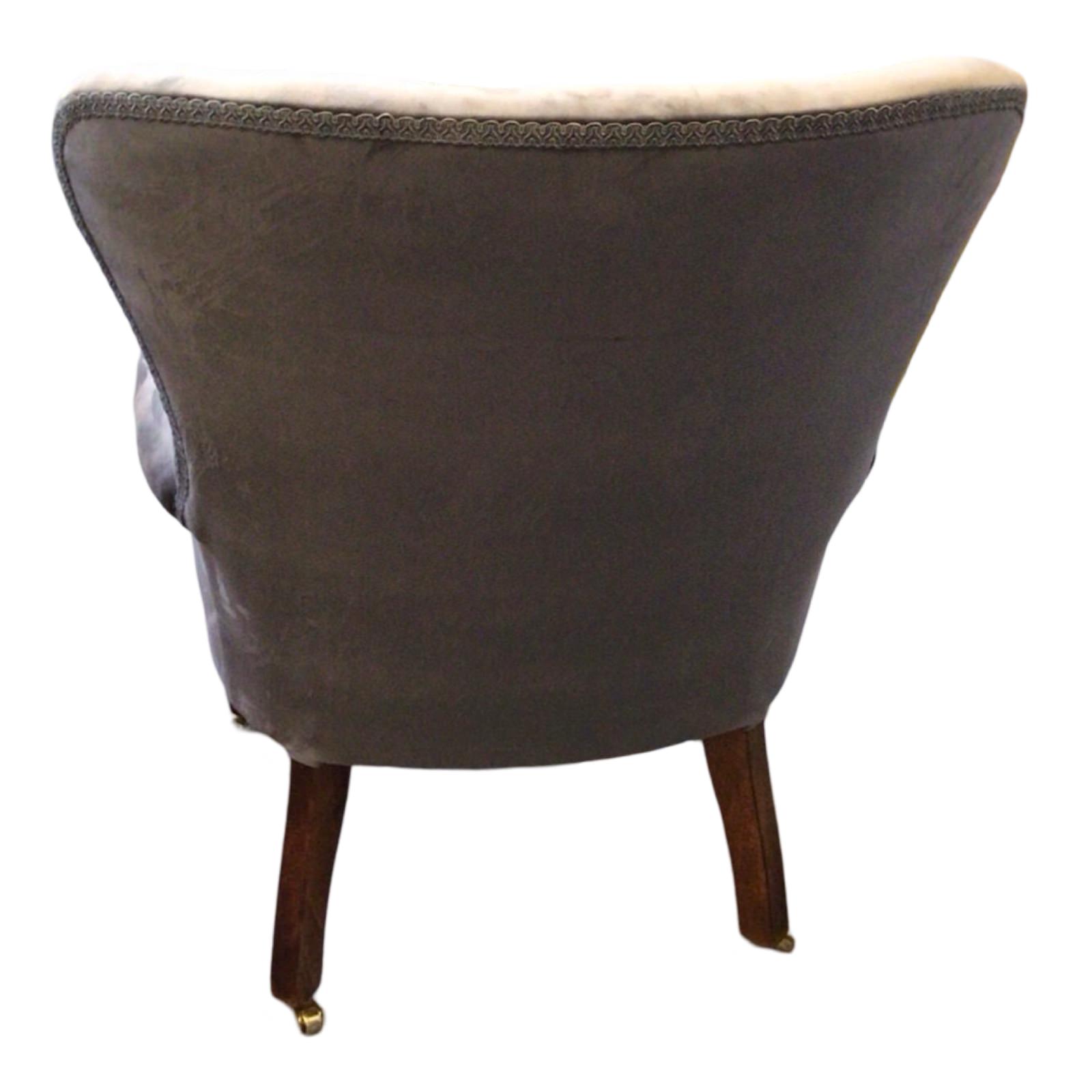 Button Back Plain Velvet Occasional Armchair