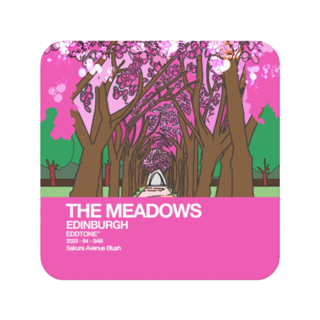 Edinburgh Meadows Pink Coaster