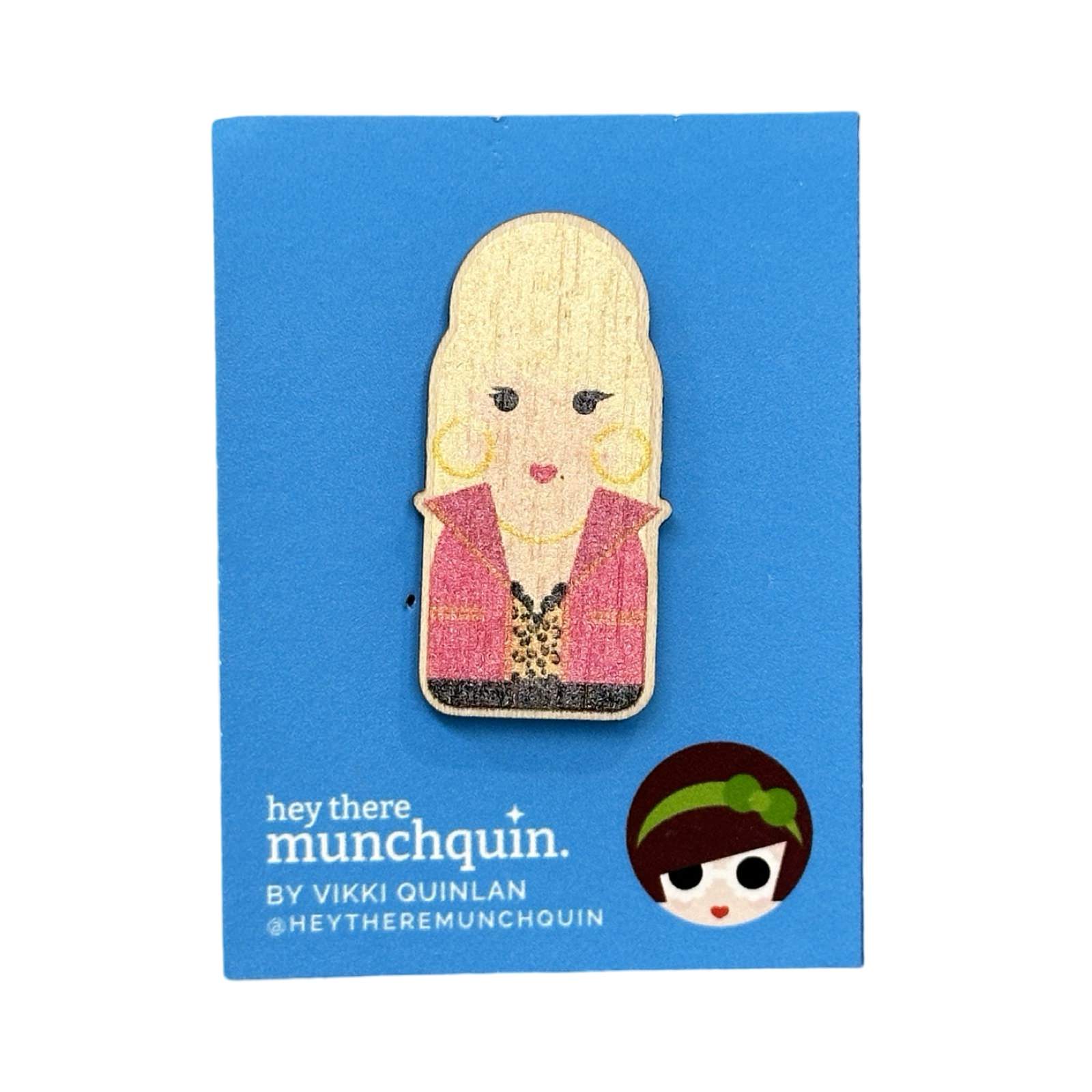 Dolly Parton Wooden Pin Badge