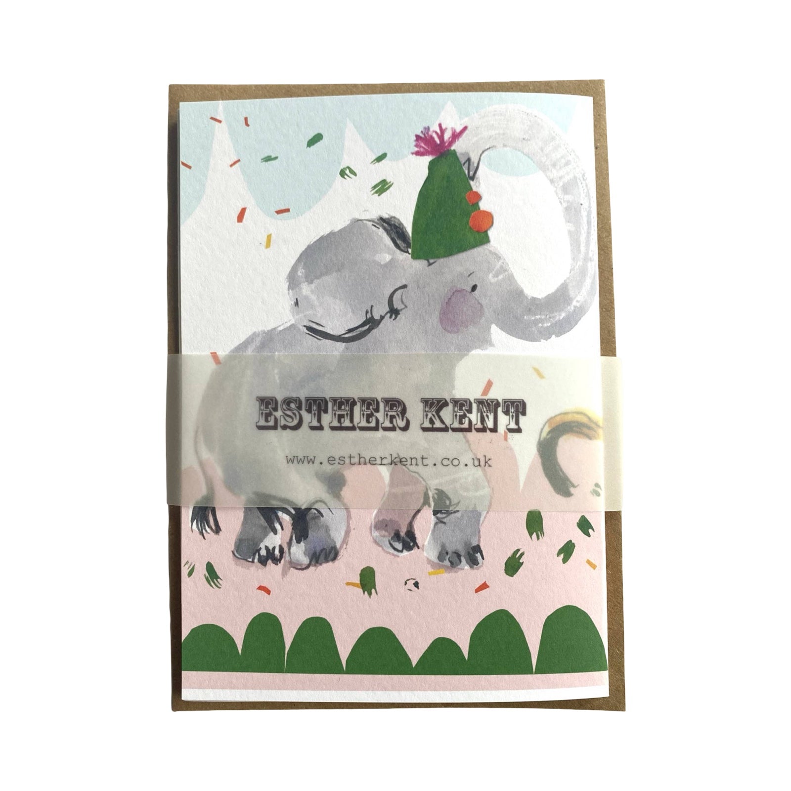A fabulous concertina card that opens out into a parade of partying animals that includes an elephant, a leopard, a monkey and a tiger. 