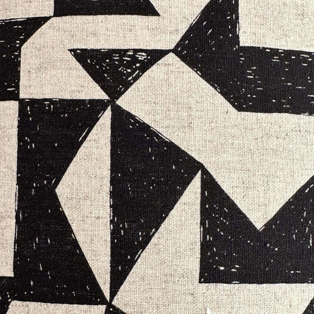 black and white geometric patch fabric
