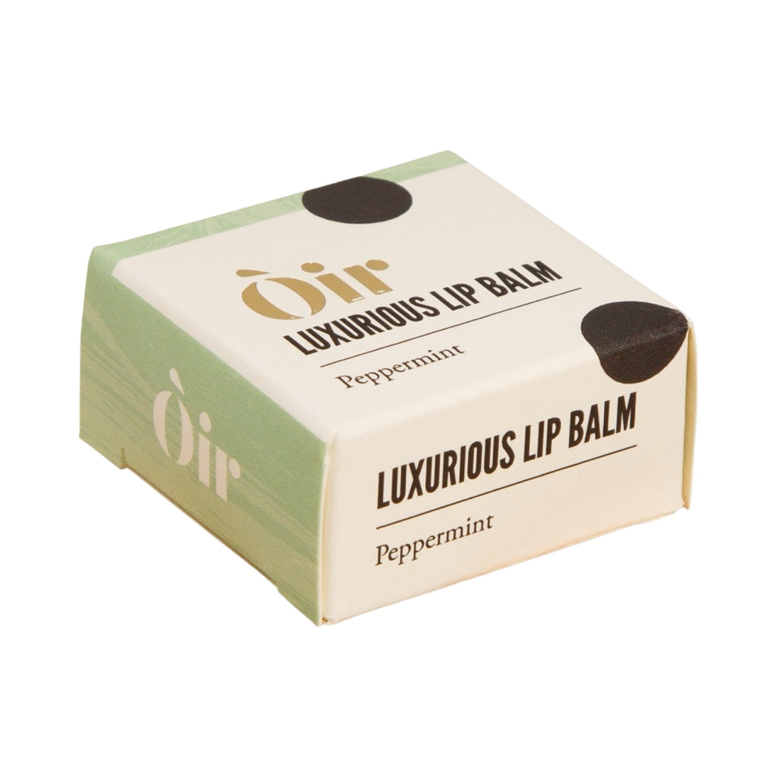 This luxurious lip balm has a scent of peppermint with a hint of cocoa and vanilla. 