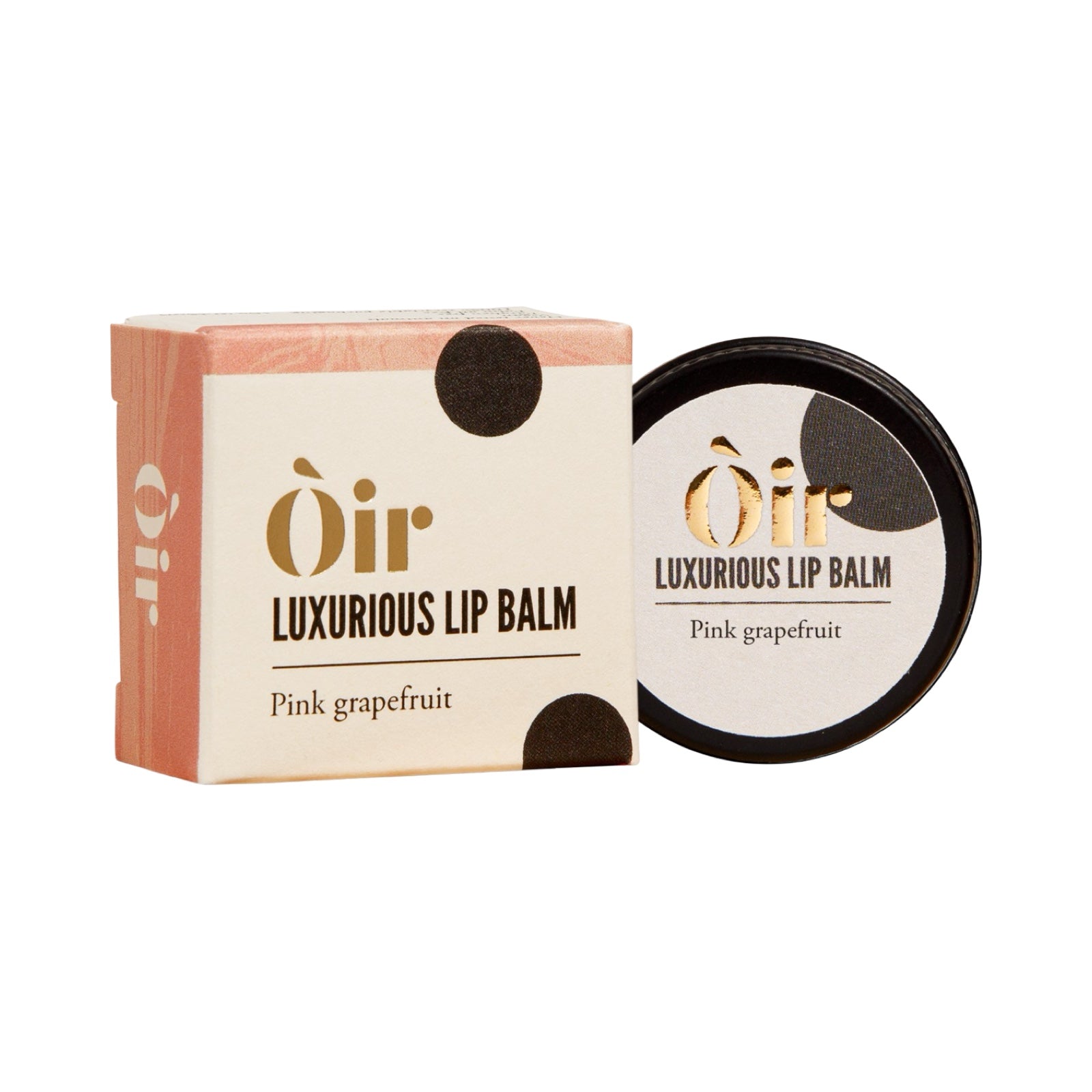 This luxurious lip balm has a scent of pink grapefruit with a hint of cocoa and vanilla.