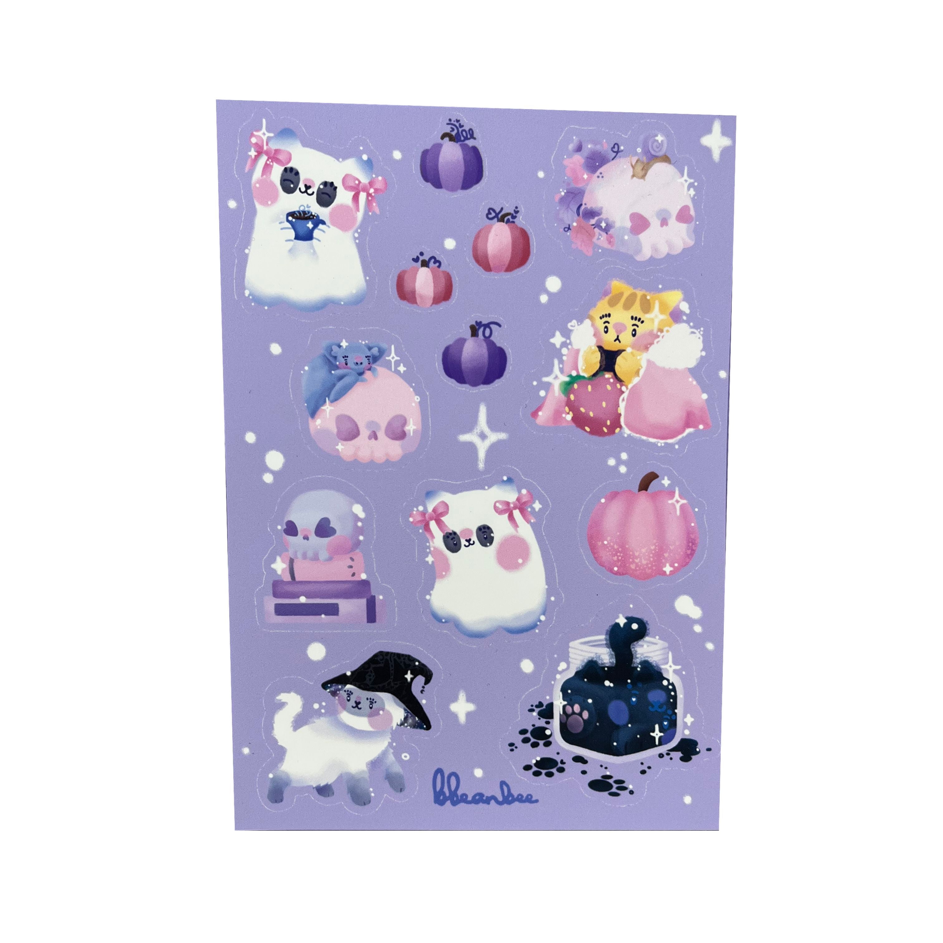 Pink Halloween Vinyl Sticker Sheet