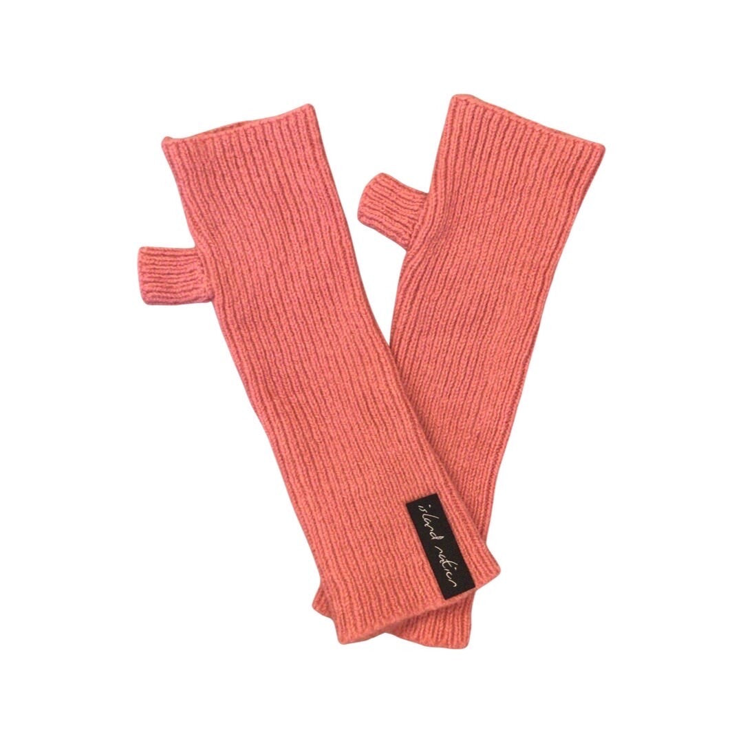 Pink Wool Wrist Warmers.