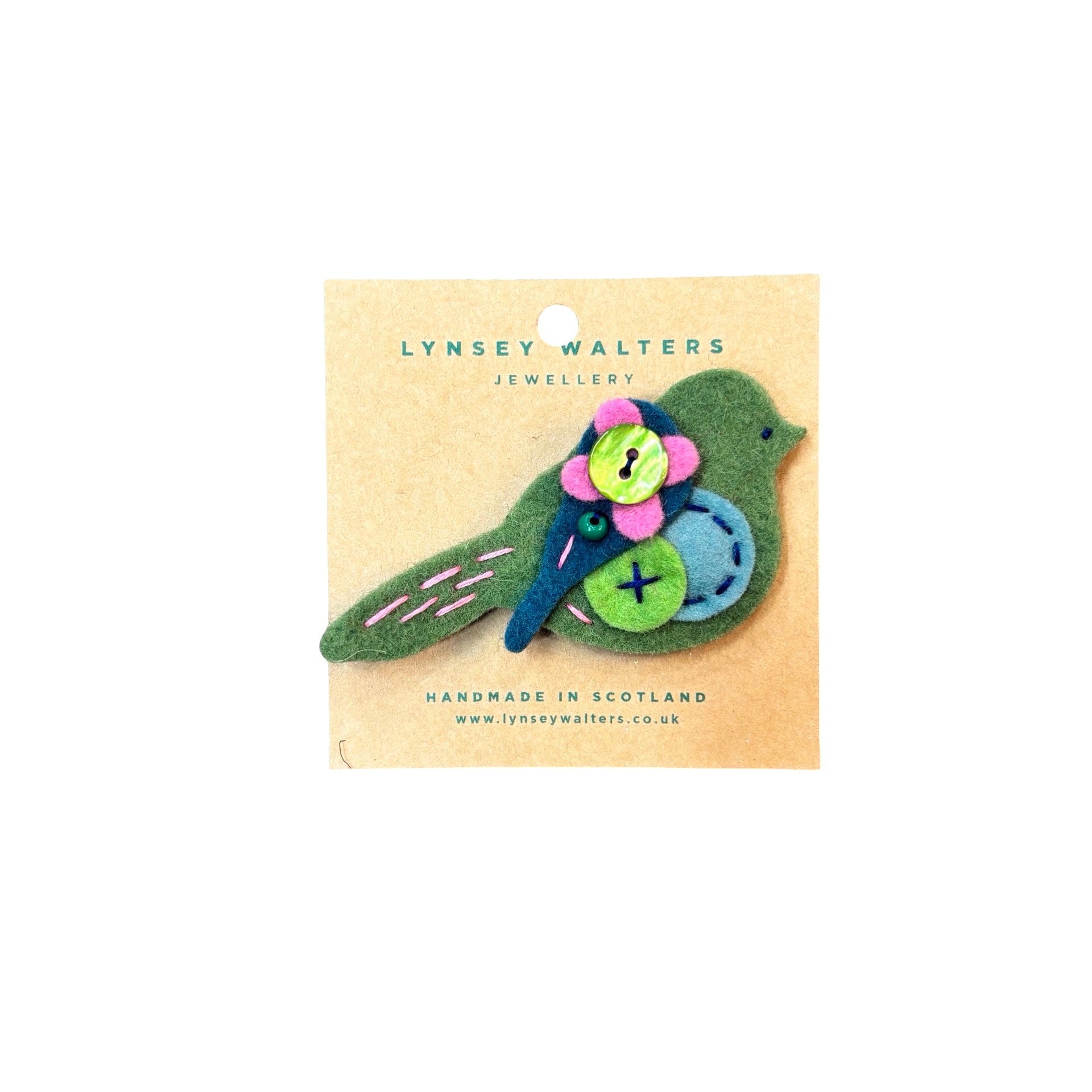 Sage Green Pigeon Felt Brooch