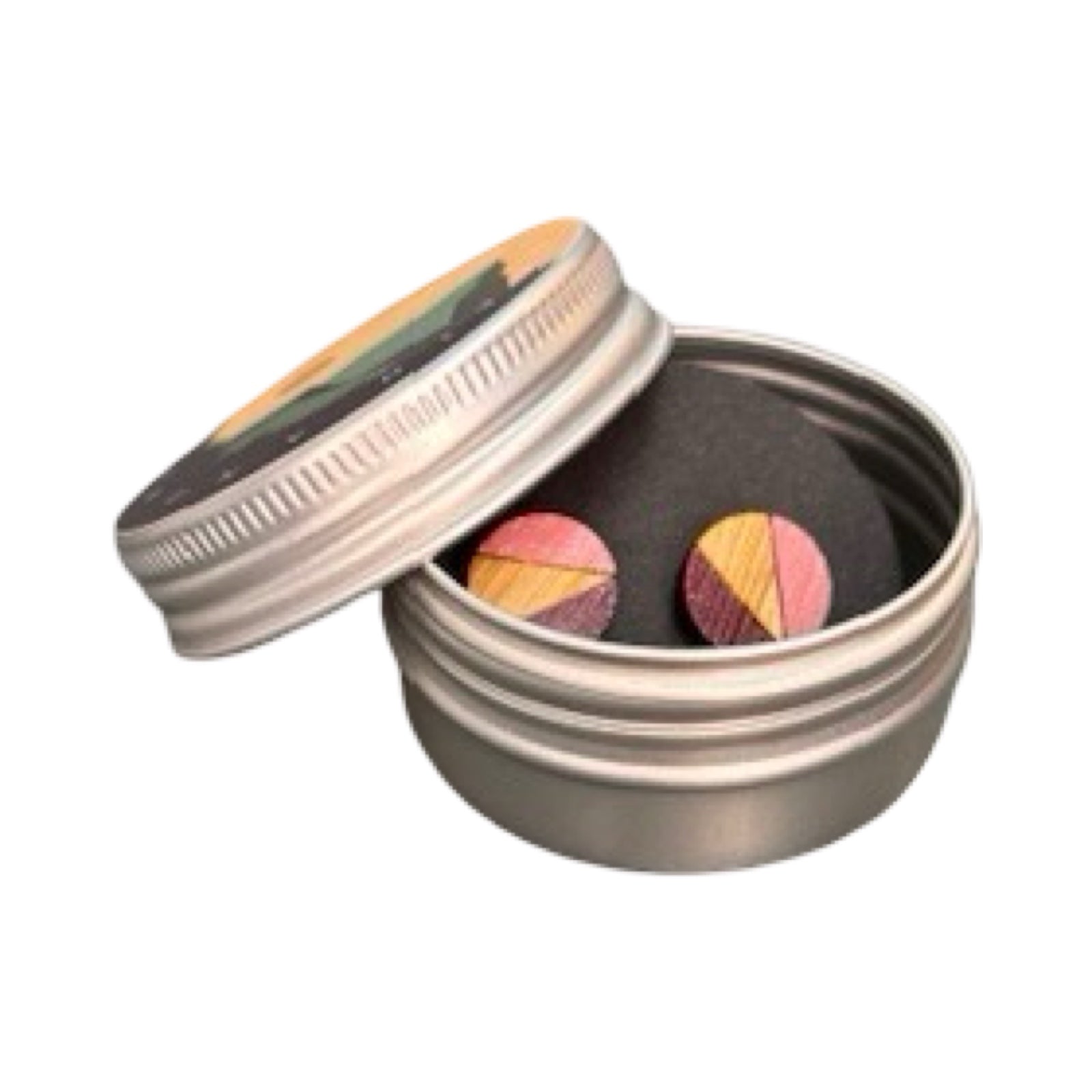 Berry Circle Bamboo Stud Earrings