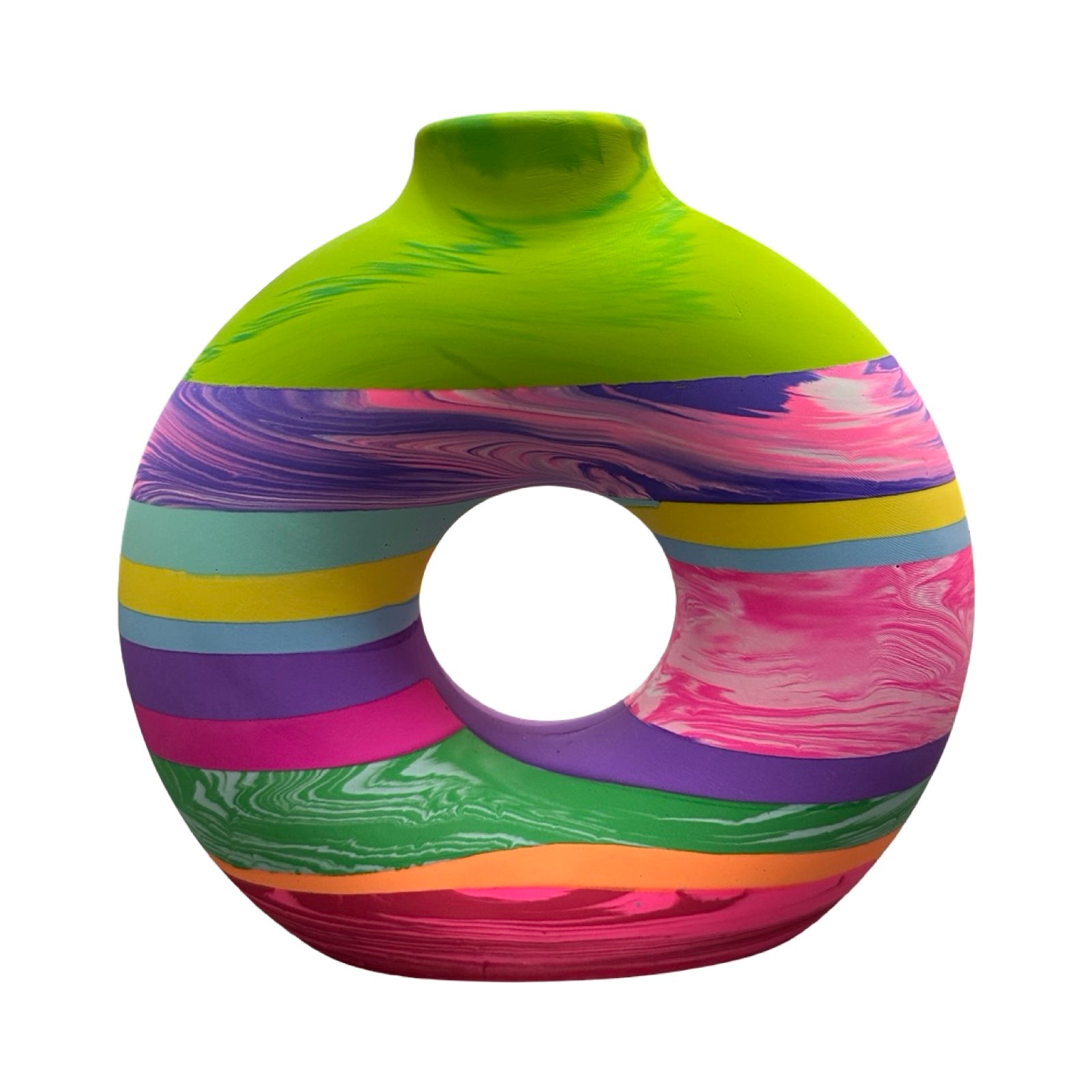 Rainbow Large Donut Vase