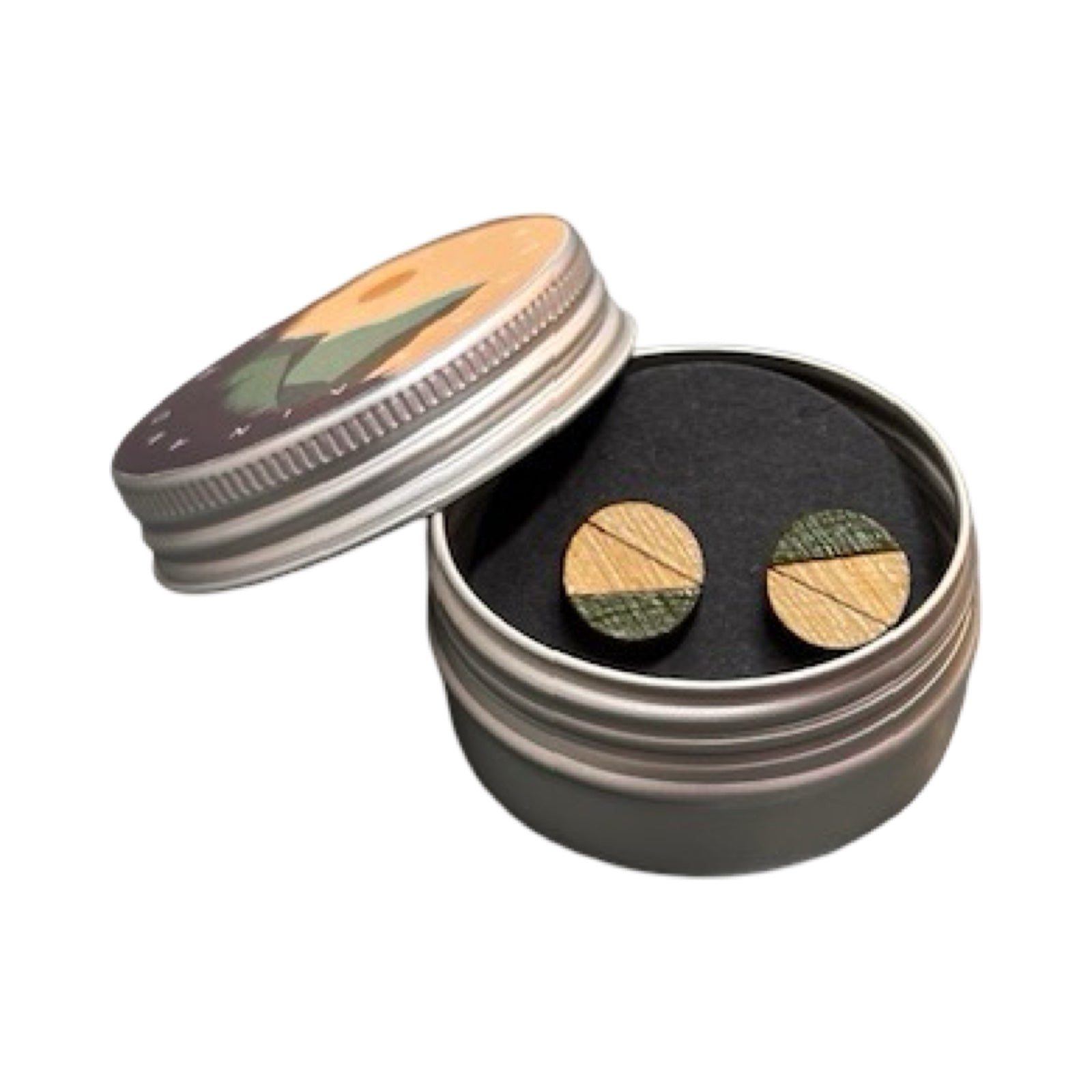 Forest Circle Bamboo Stud Earrings