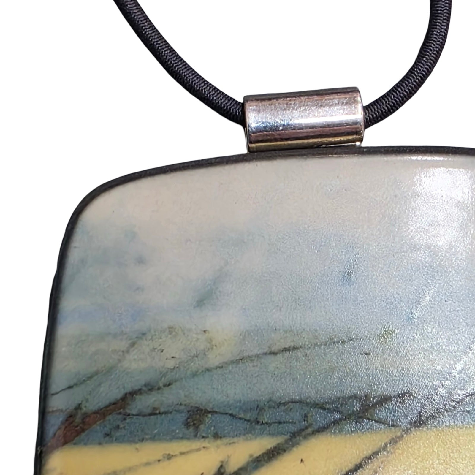 Skyline Square Porcelain Pendant Necklace