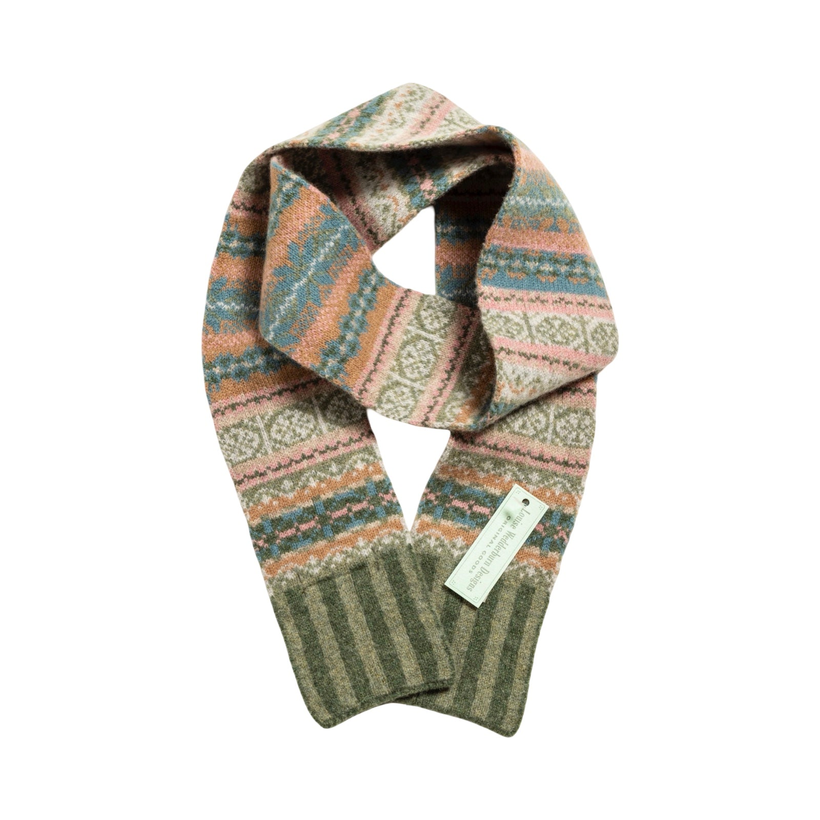 Landscape Fairisle Skinny Lambswool Scarf