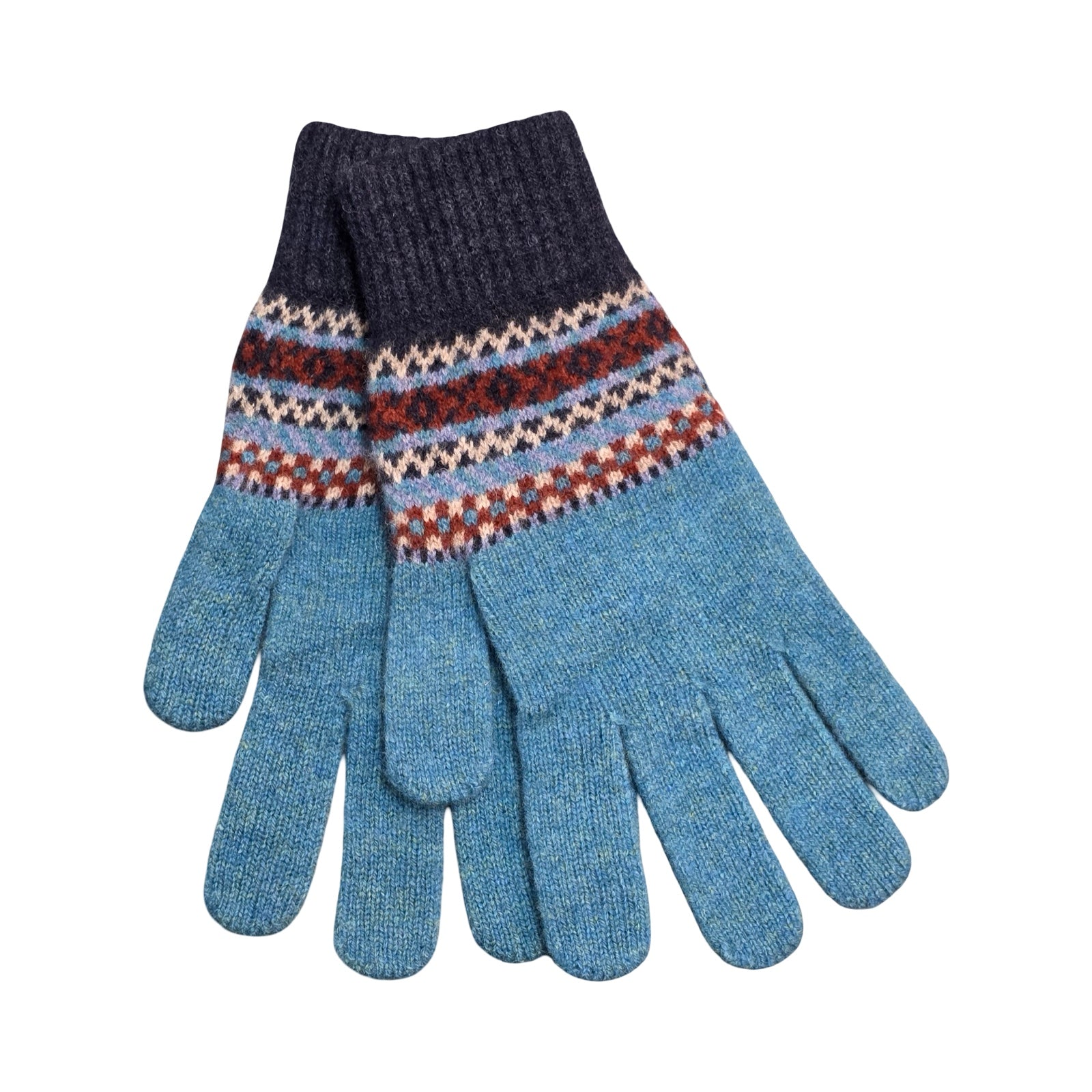 Blue Lochinver Lambswool Gloves