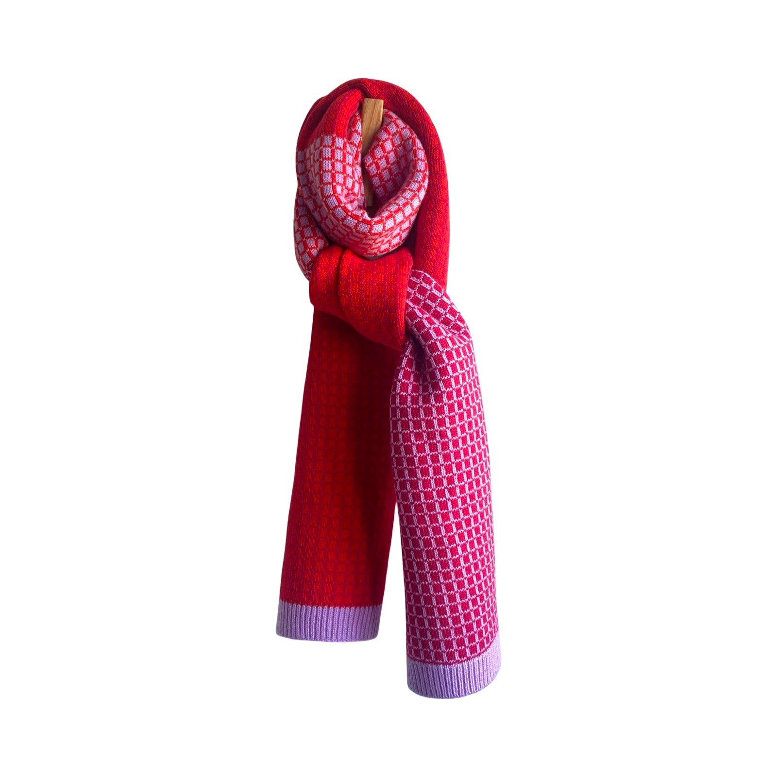 Scarlet Merino Lambswool Shape Scarf