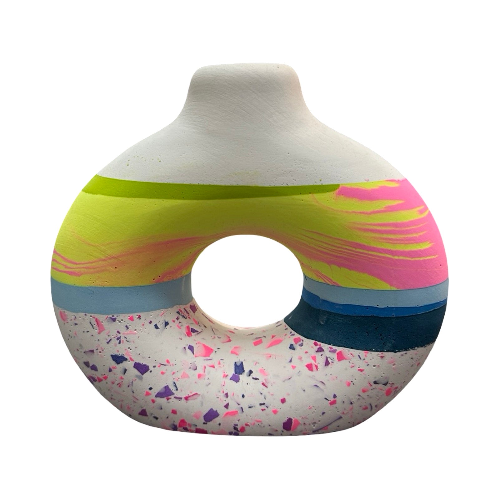 White Small Donut Vase